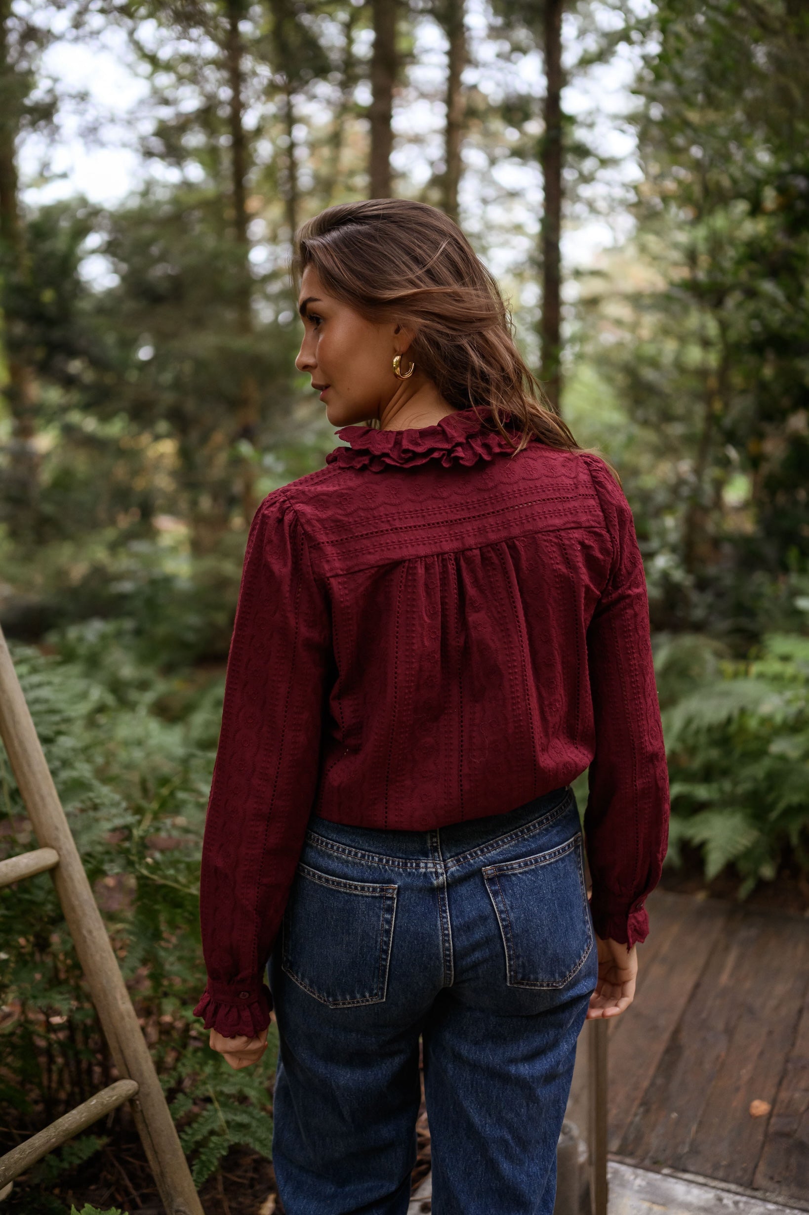 Burgundy Dorota Blouse