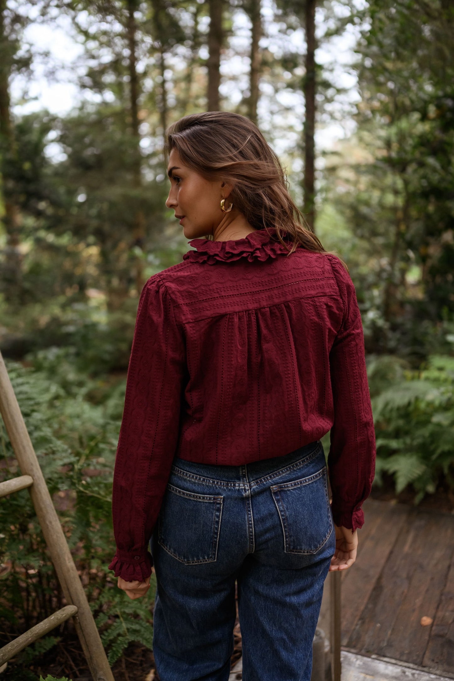 Burgundy Dorota Blouse