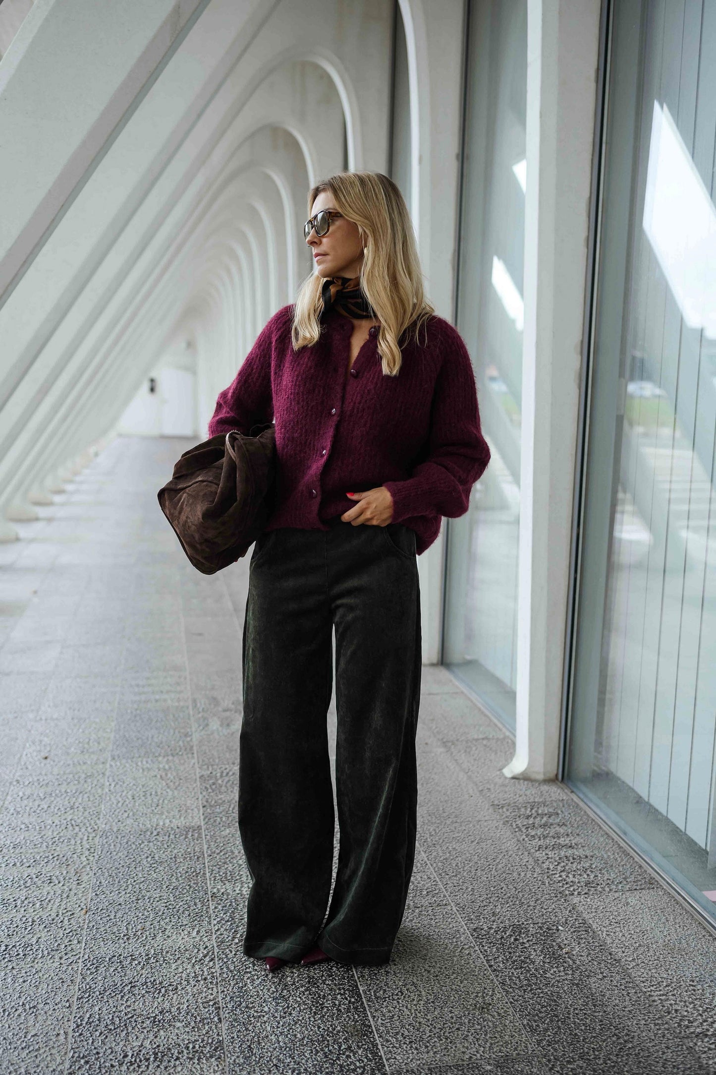 Burgundy Elony Cardigan