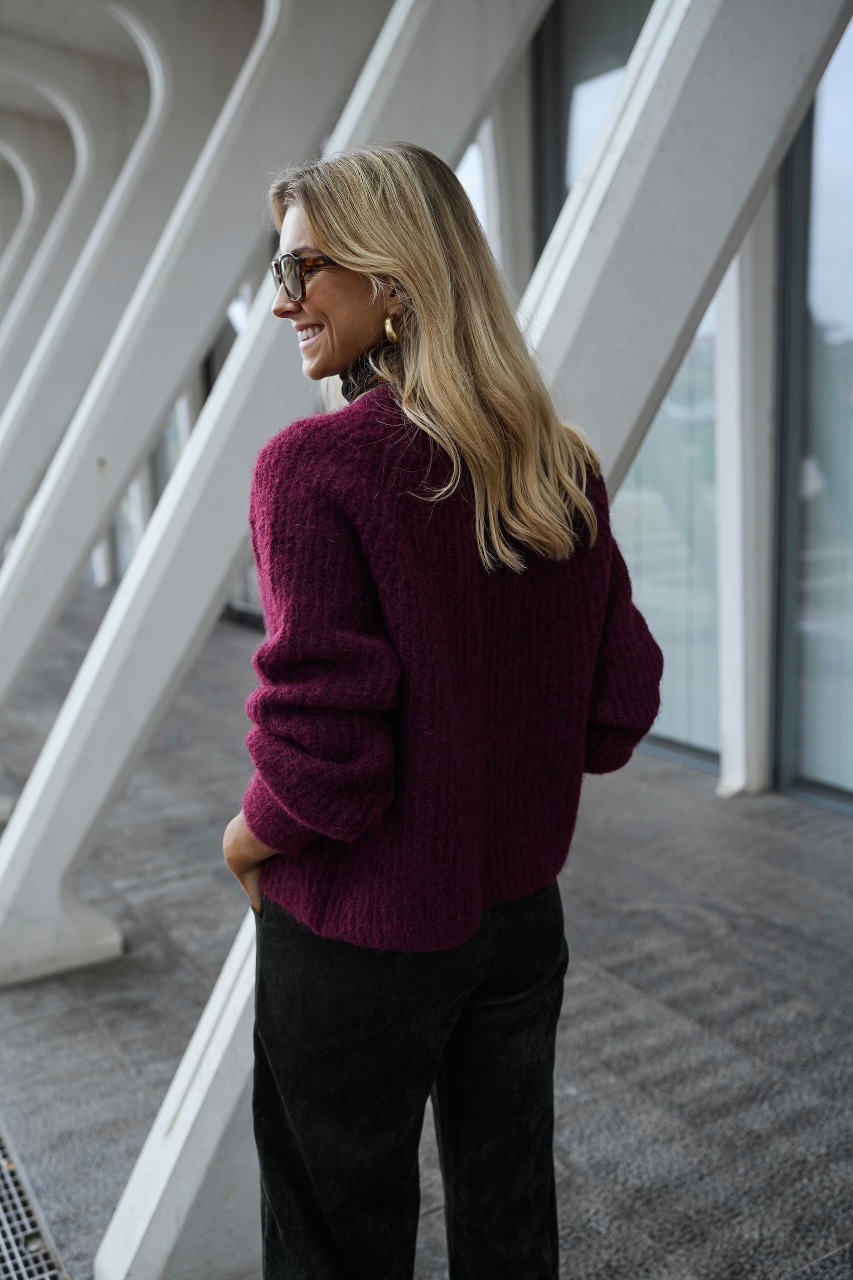 Burgundy Elony Cardigan