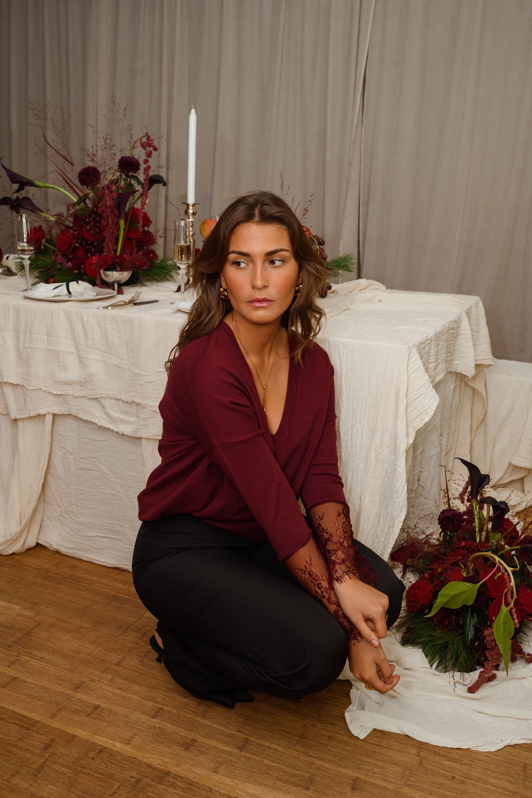 Burgundy Kala Sweater