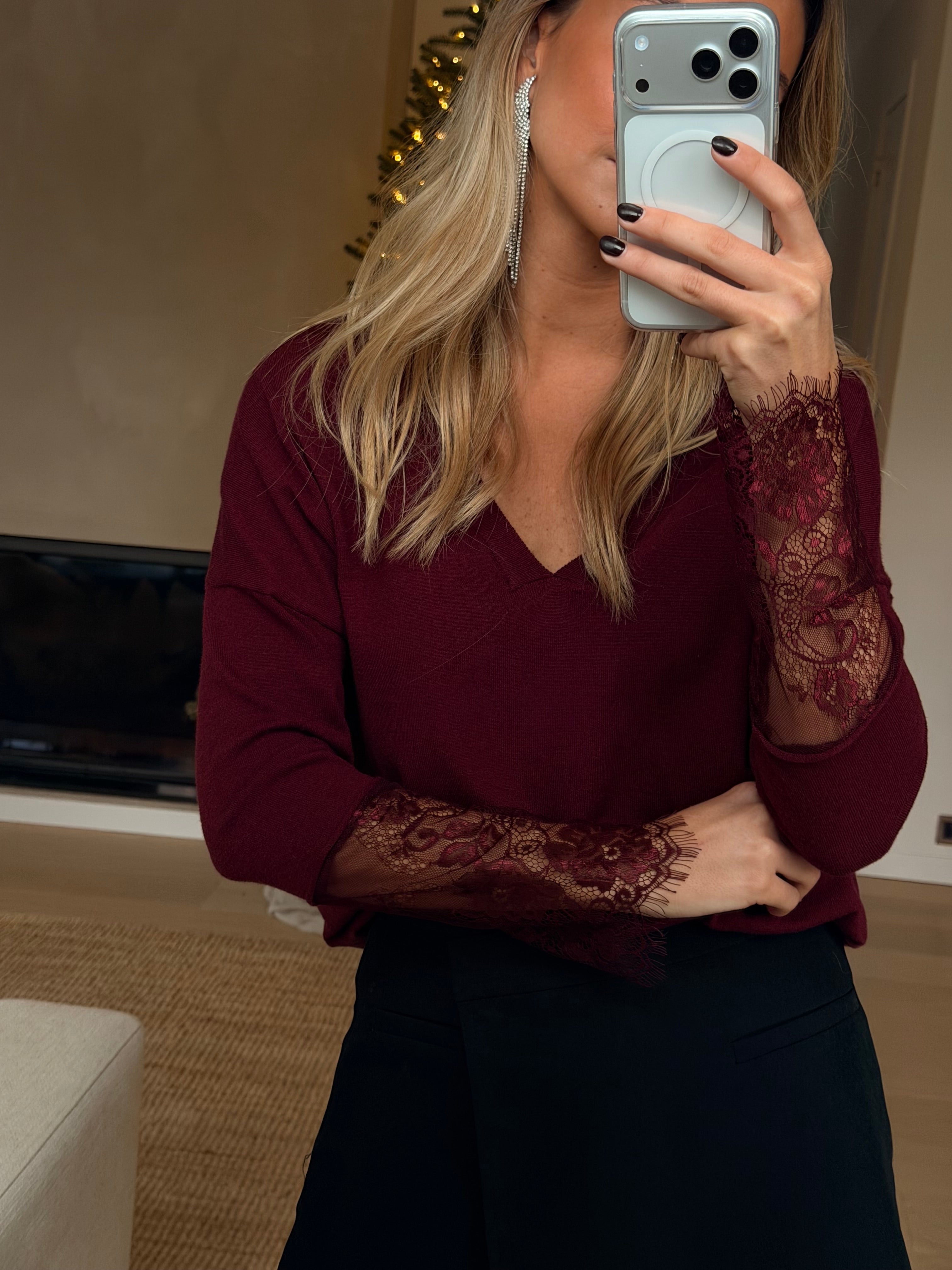 Burgundy Kala Sweater