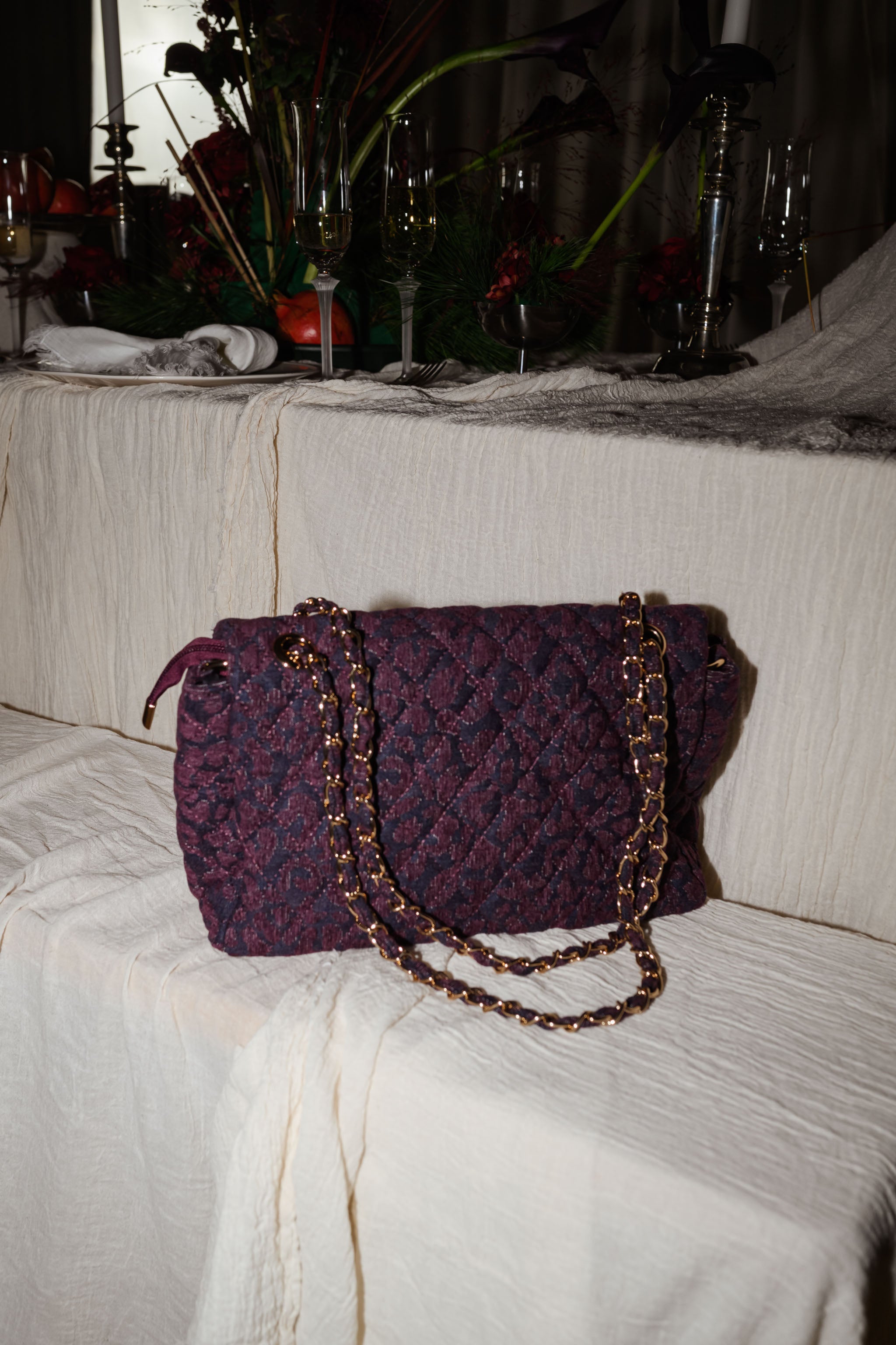 Burgundy Leopard Meva Bag