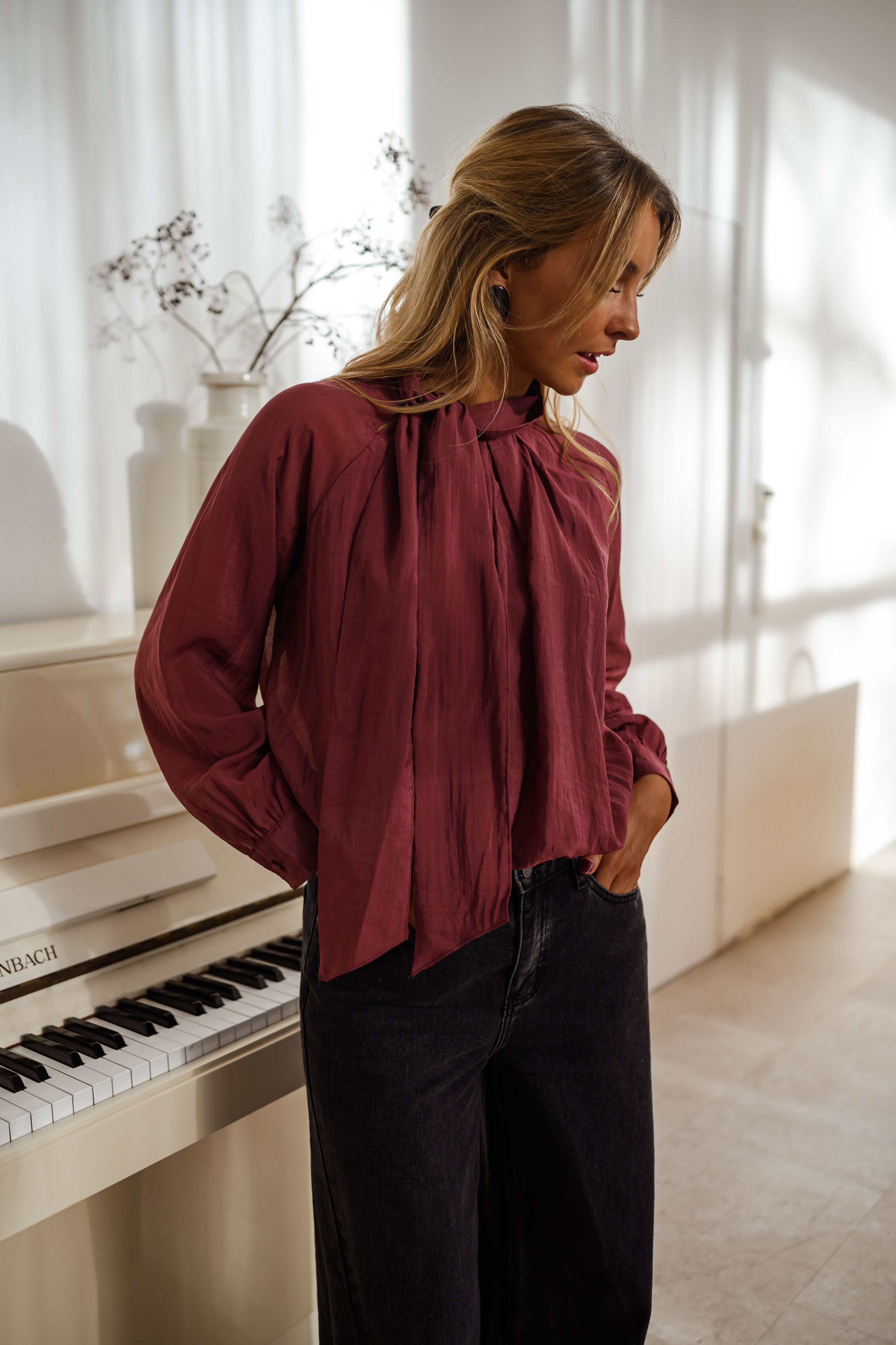 Burgundy Pavel Blouse