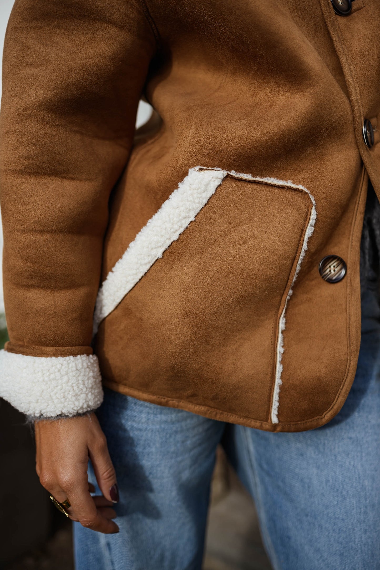 Camel Shearling Ninho Coat