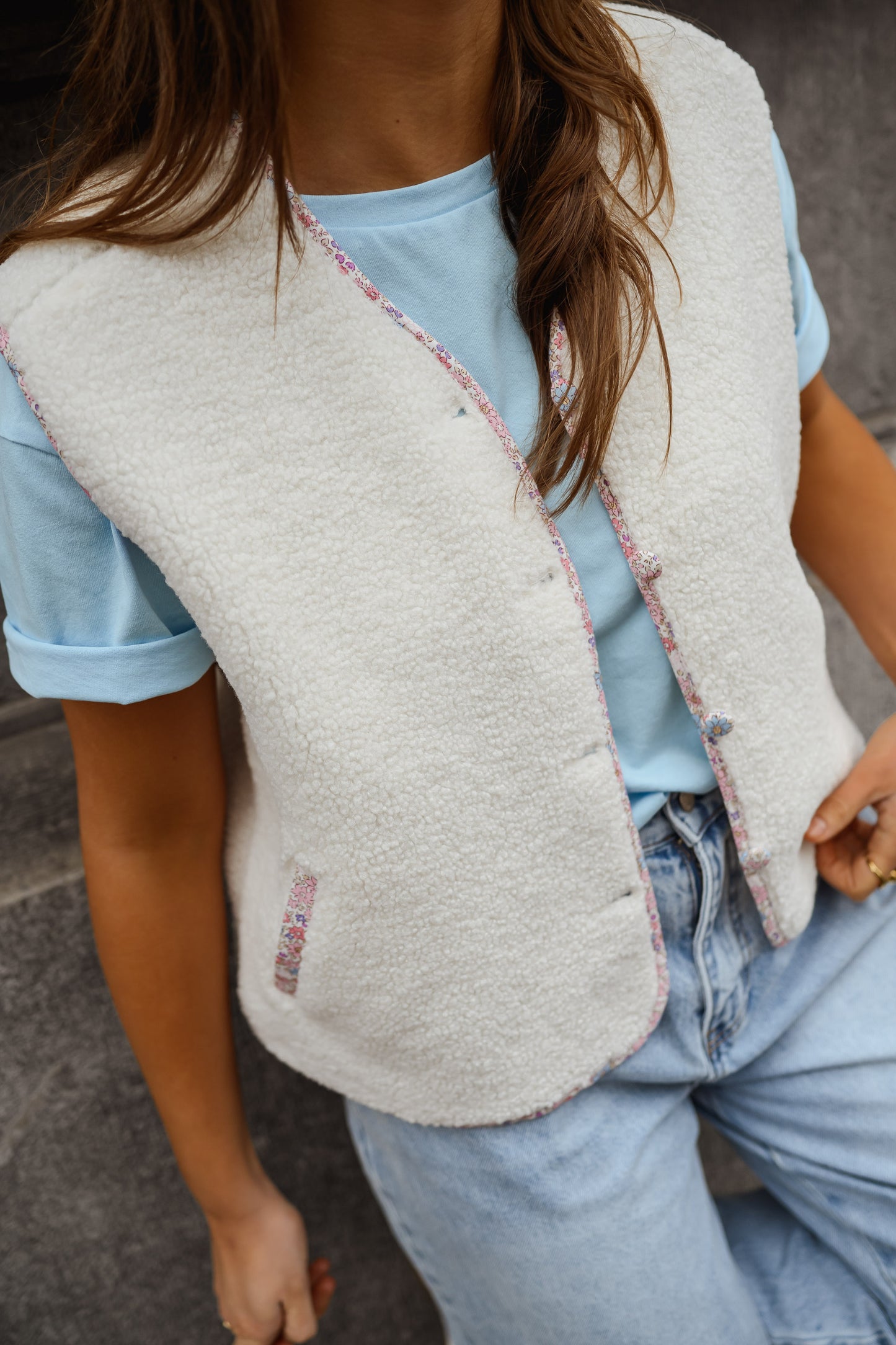 Ecru Floral Gracie Vest