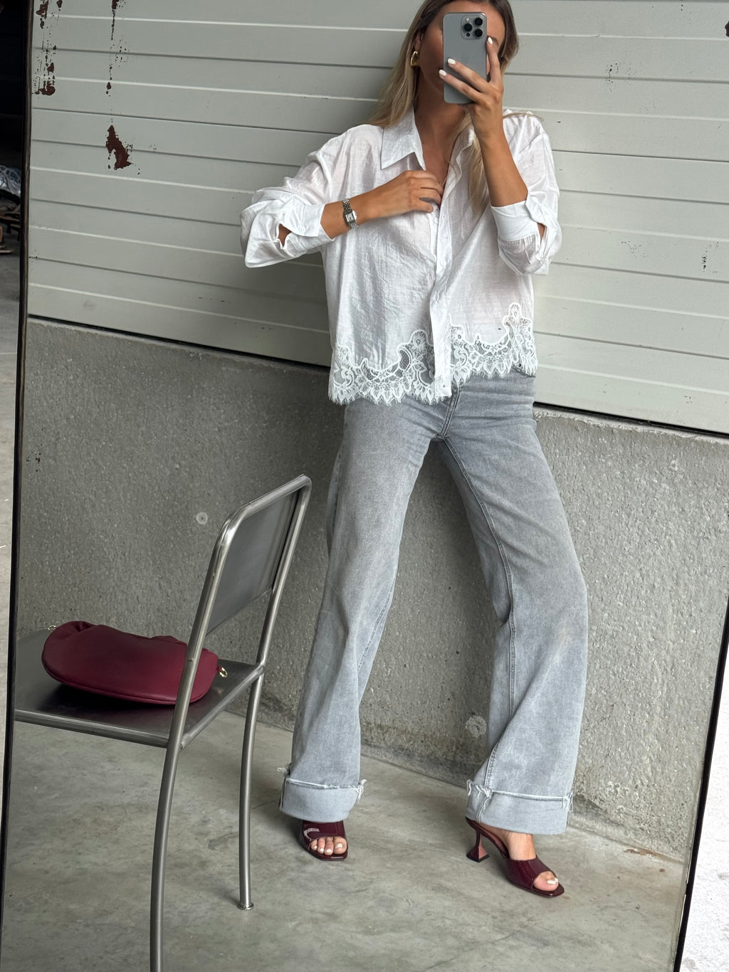 Ecru Ivan Lace-Hem Shirt | Easy Clothes | Easy Clothes North America