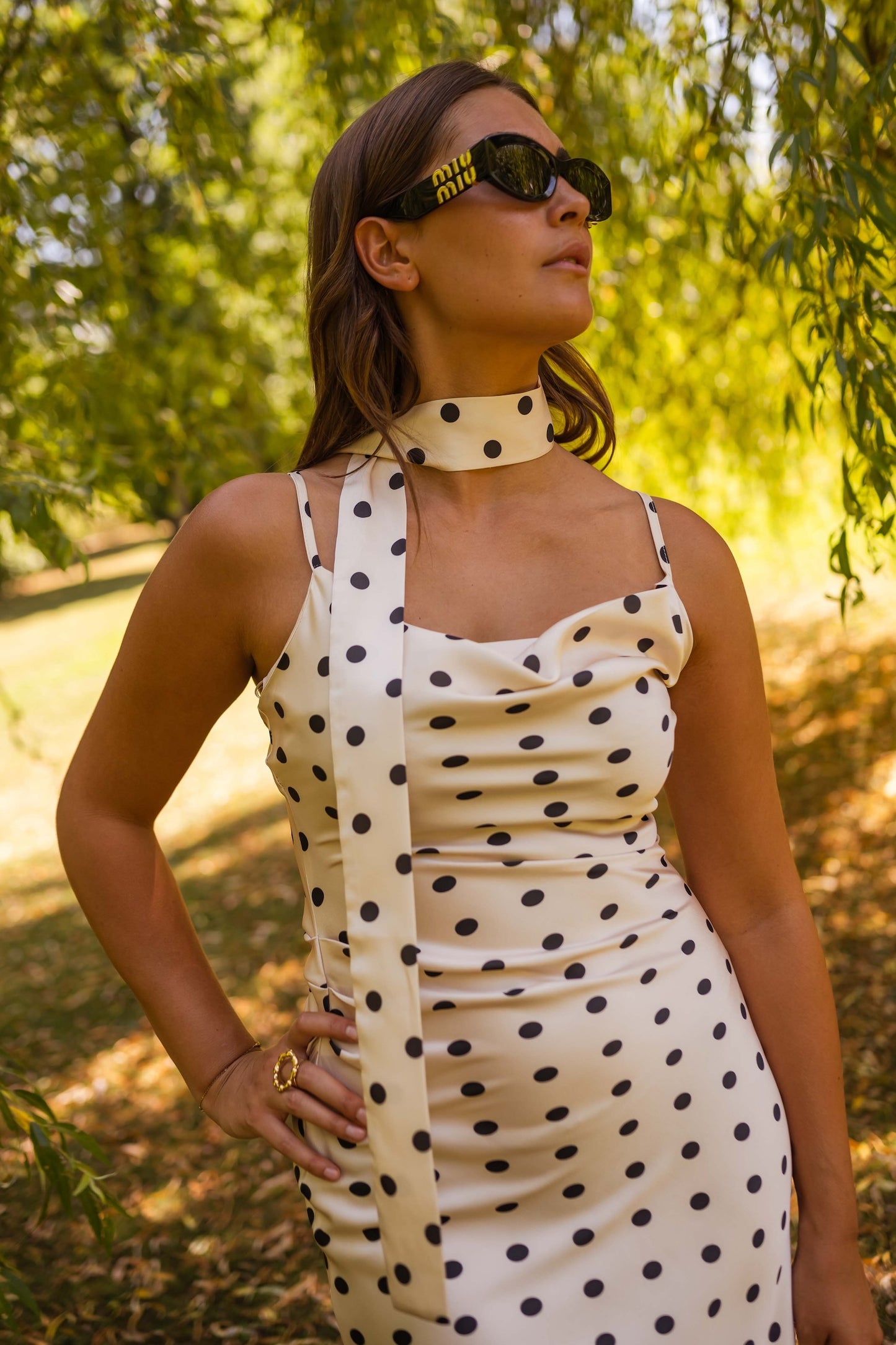Ecru Polka Dots Albane Dress