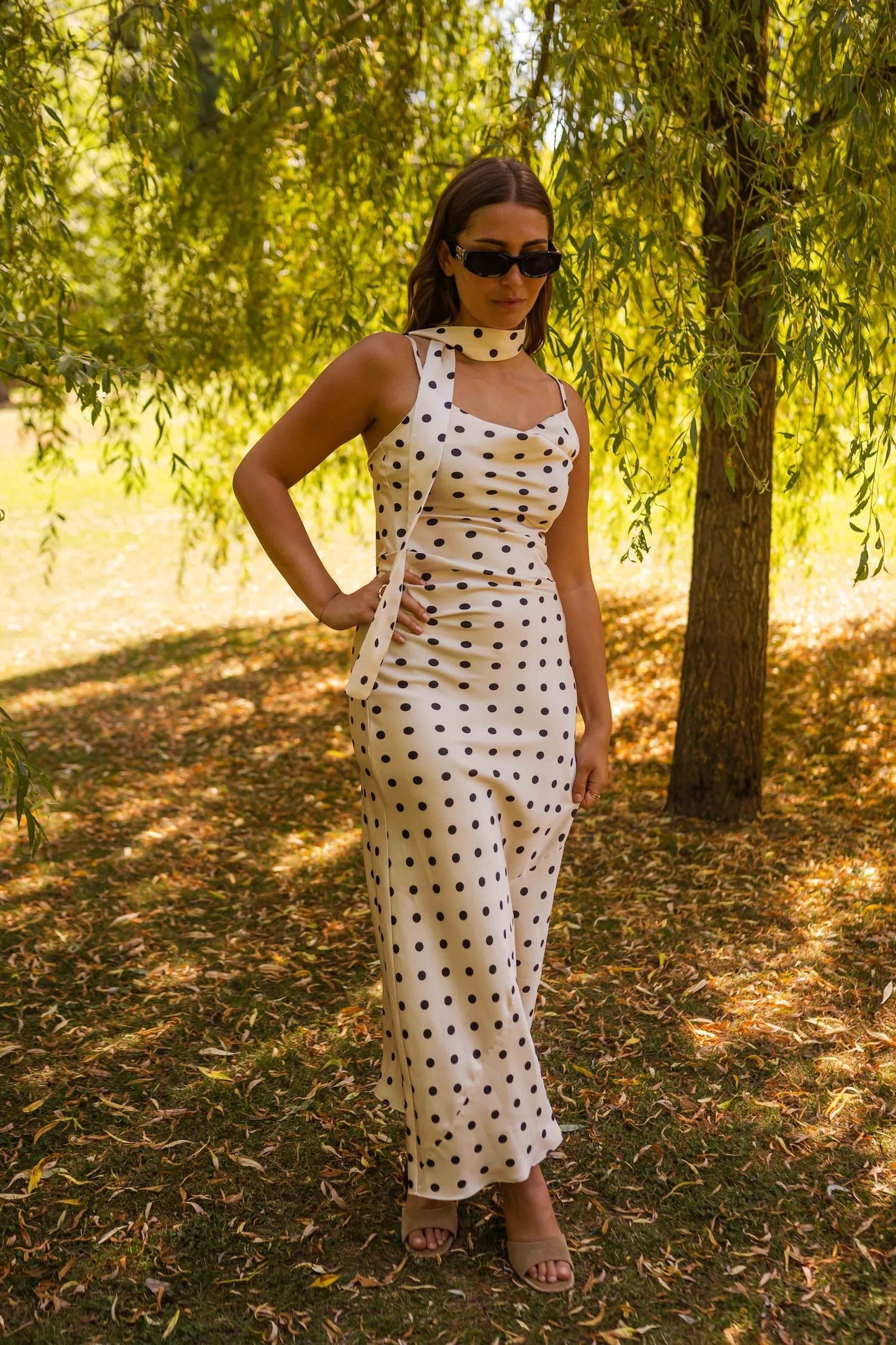 Ecru Polka Dots Albane Dress