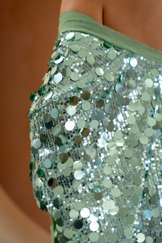 Green Sequin Wrap Cardigan with Long Sleeves & Tie Fastening Hannah Cardigan by EASY CLOTHES One Size (Fits US 2, 4, 6, 8, 10) Green Sequin Wrap Cardigan with Long Sleeves & Tie Fastening Hannah Cardigan by EASY CLOTHES One Size (Fits US 2, 4, 6, 8, 10)