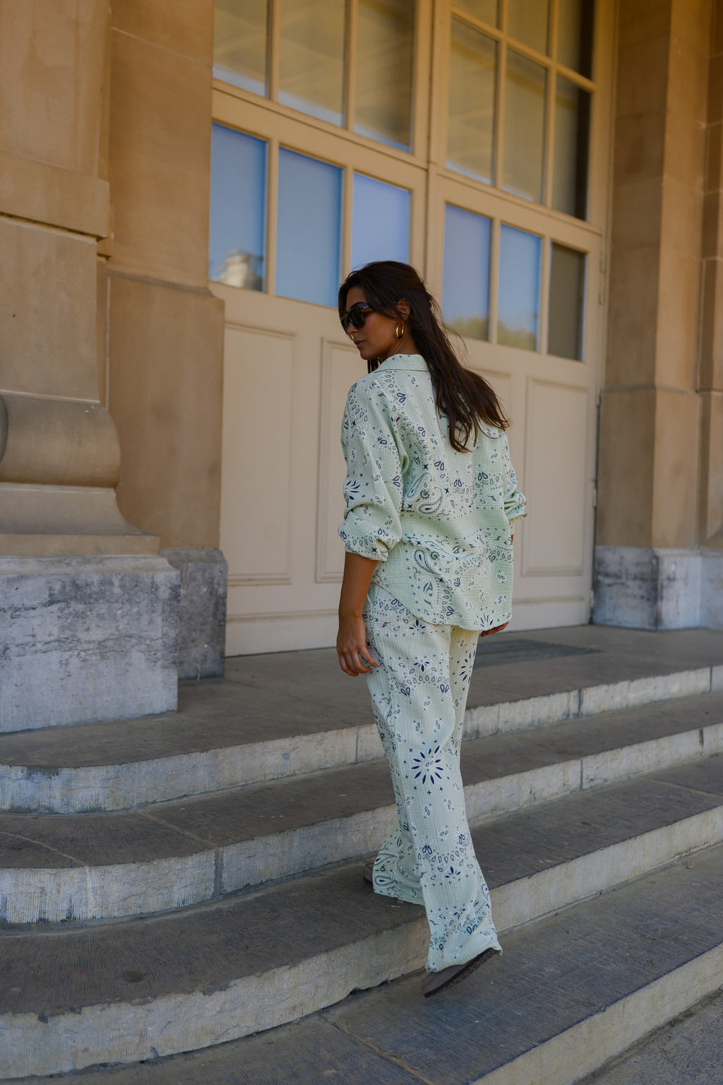 Green Patterned Sena Set | Easy Clothes North America