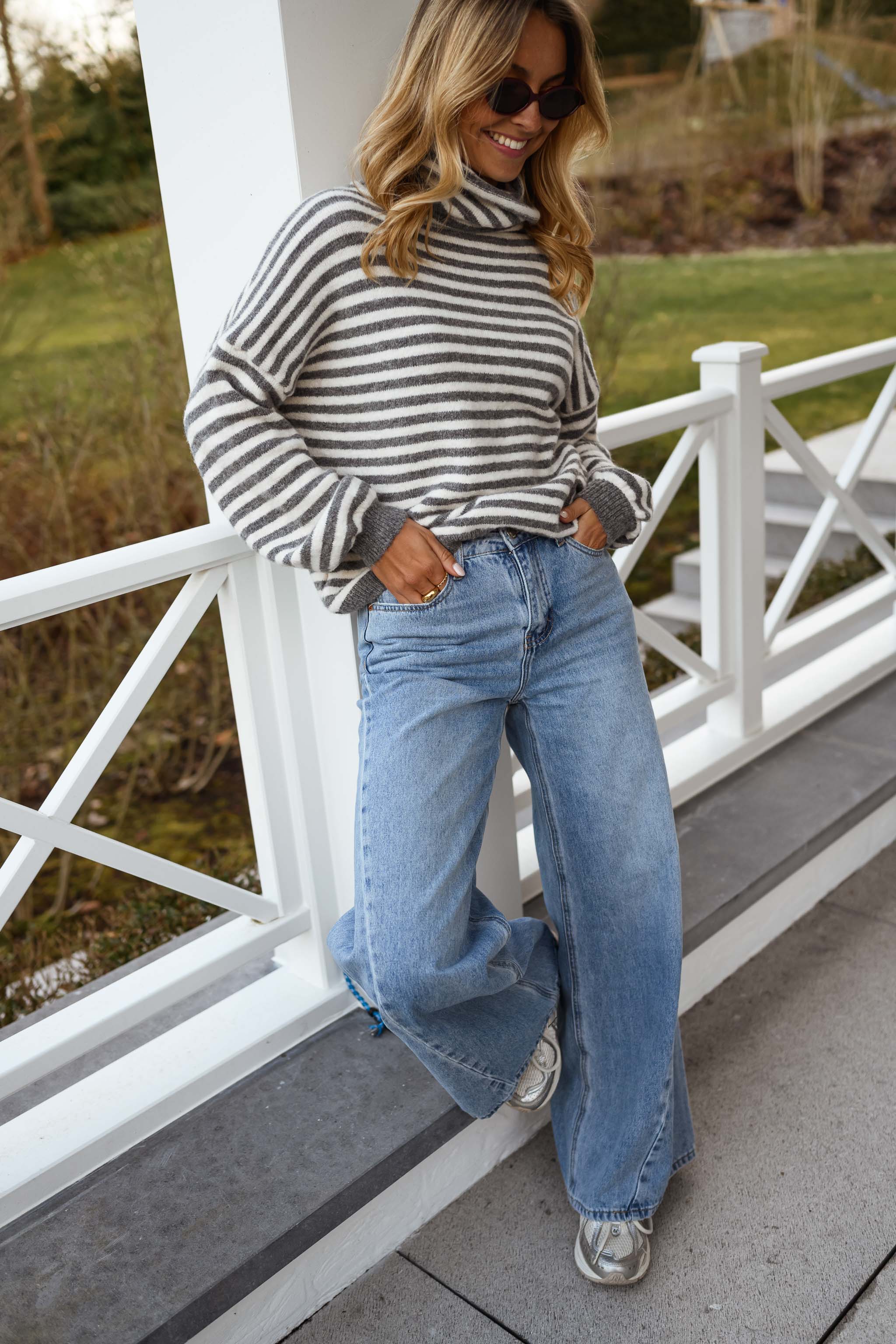 Grey and Ecru Penelope Sweater