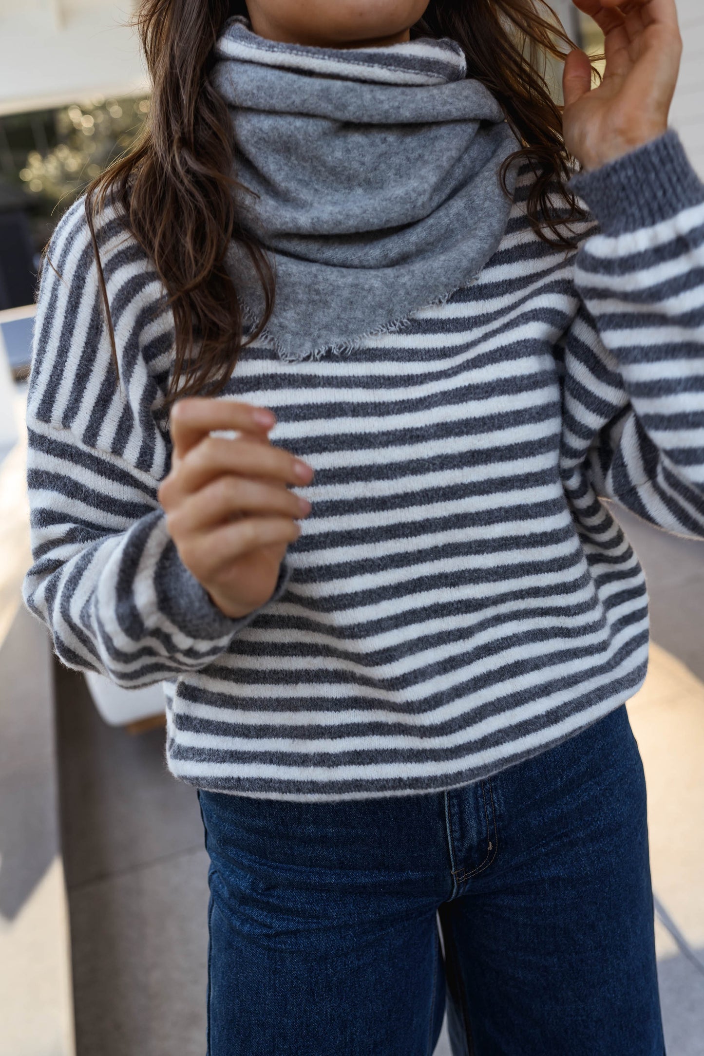 Grey and Ecru Penelope Sweater