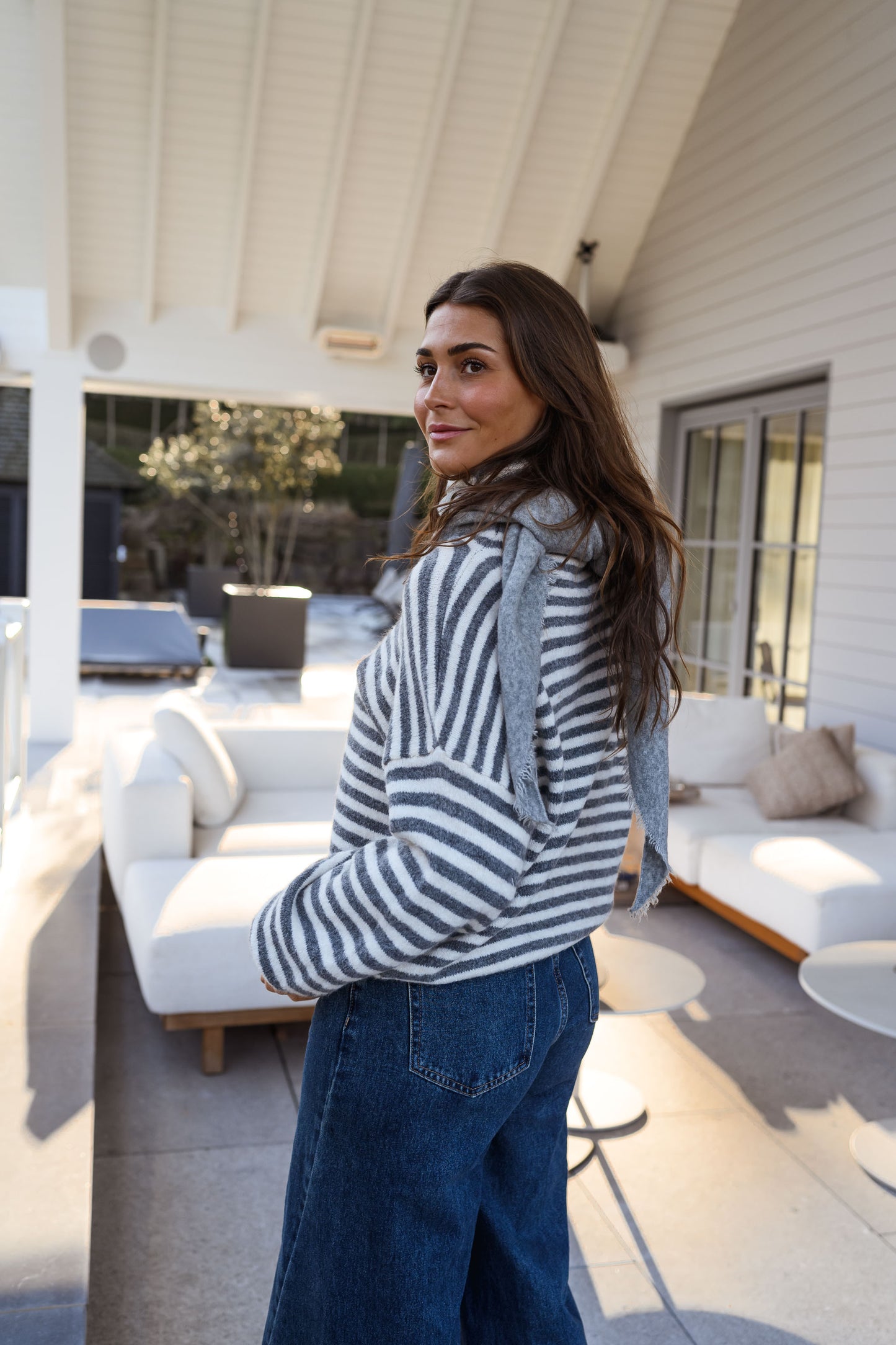 Grey and Ecru Penelope Sweater