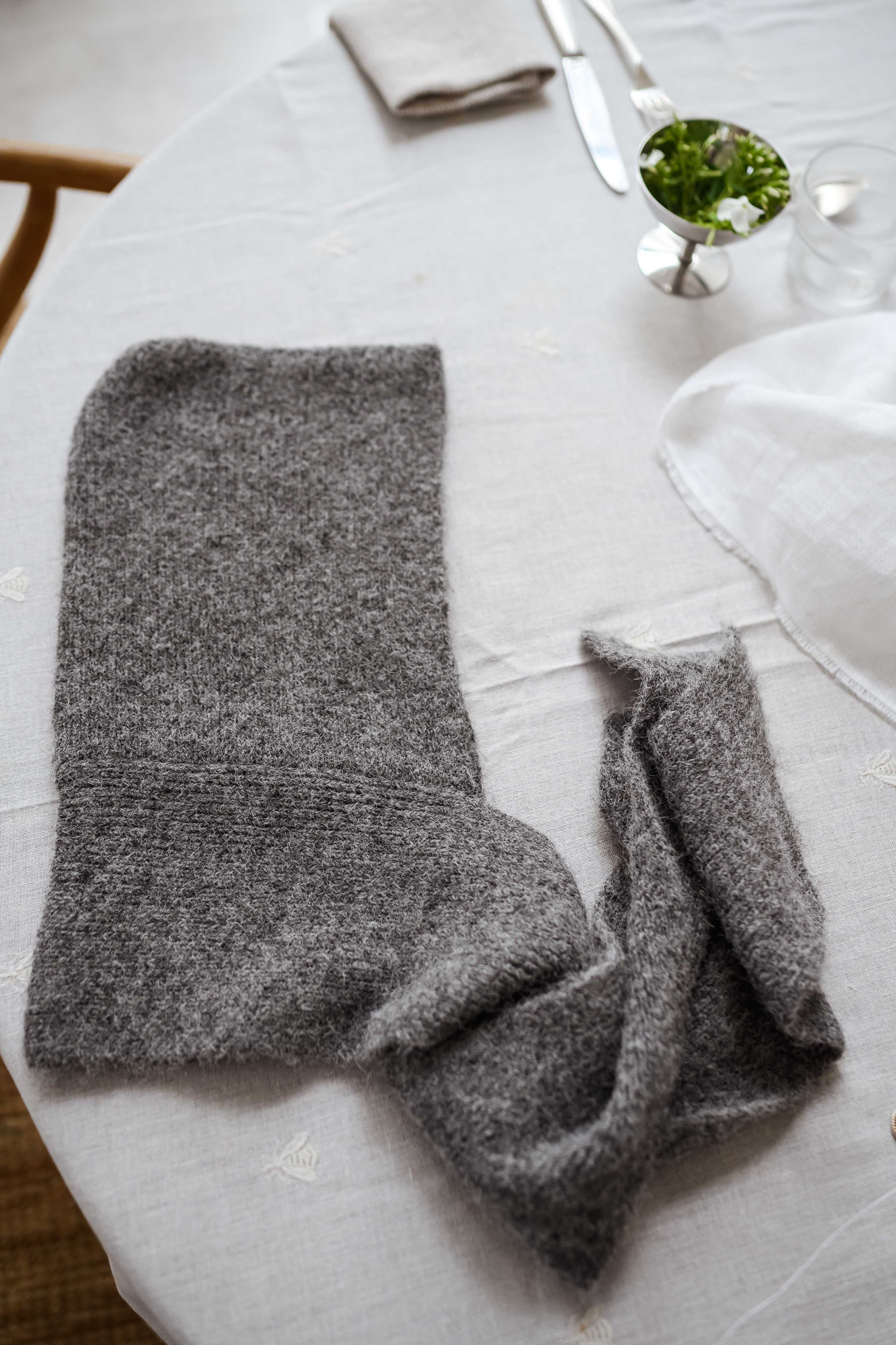 Grey Hooded Giada Scarf