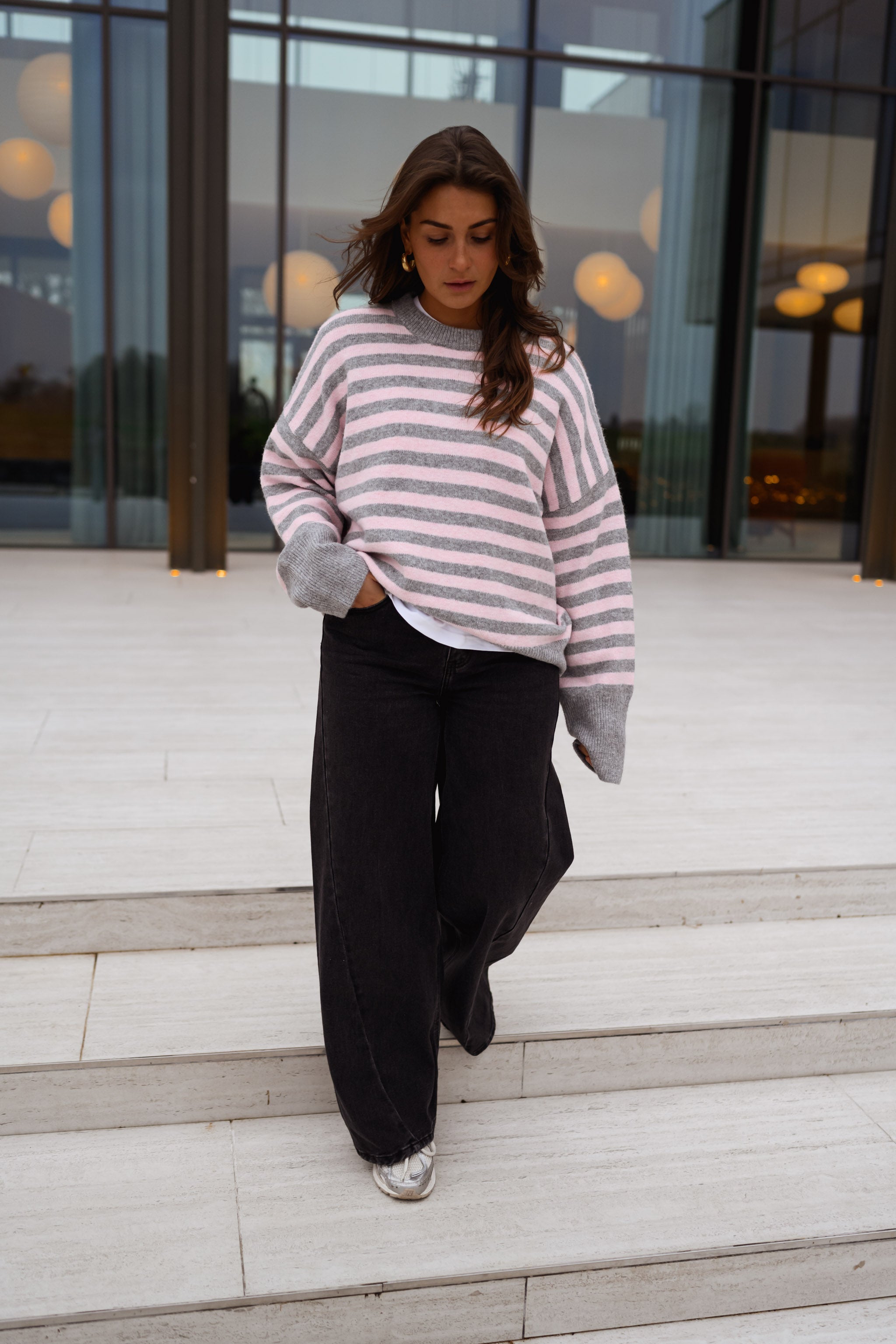 Grey and Pink Emilie Sweater