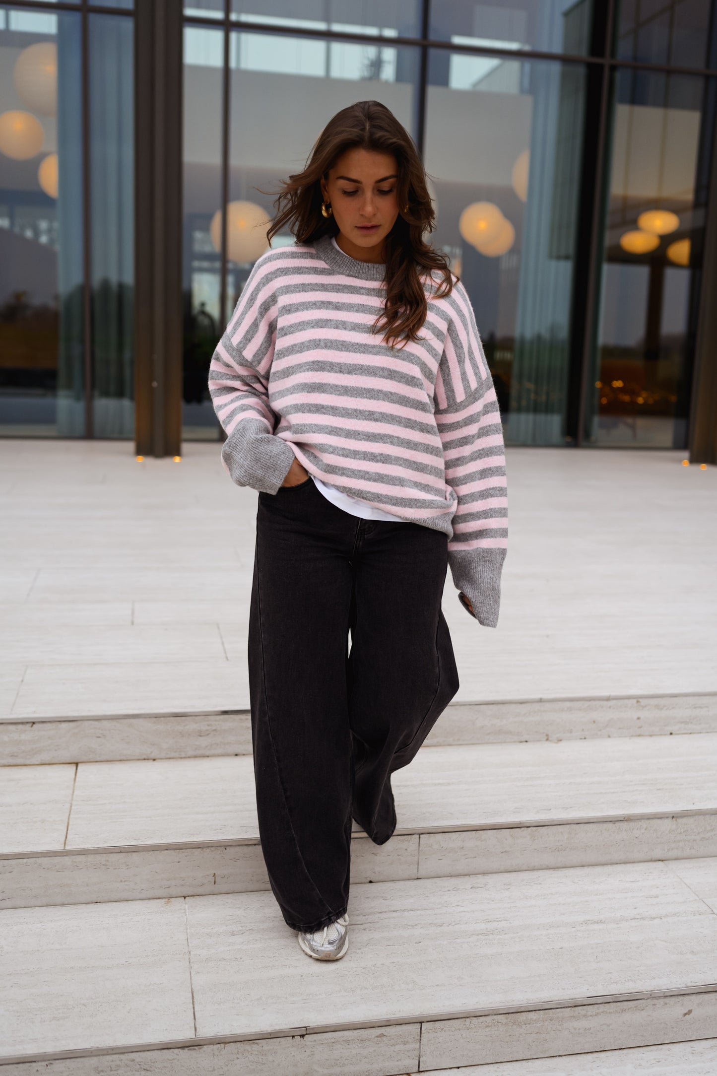 Grey and Pink Emilie Sweater