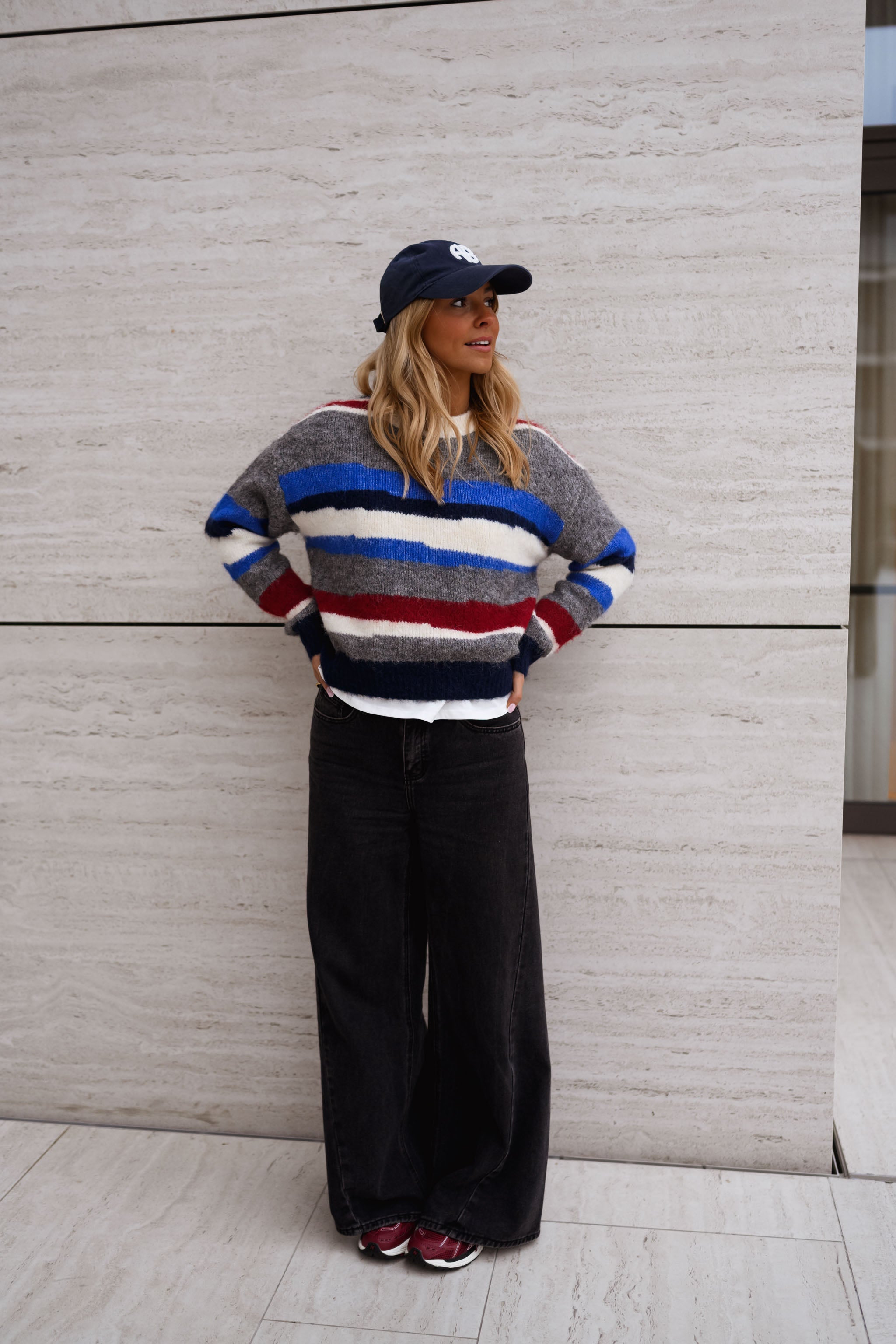 Grey Striped Eilis Sweater