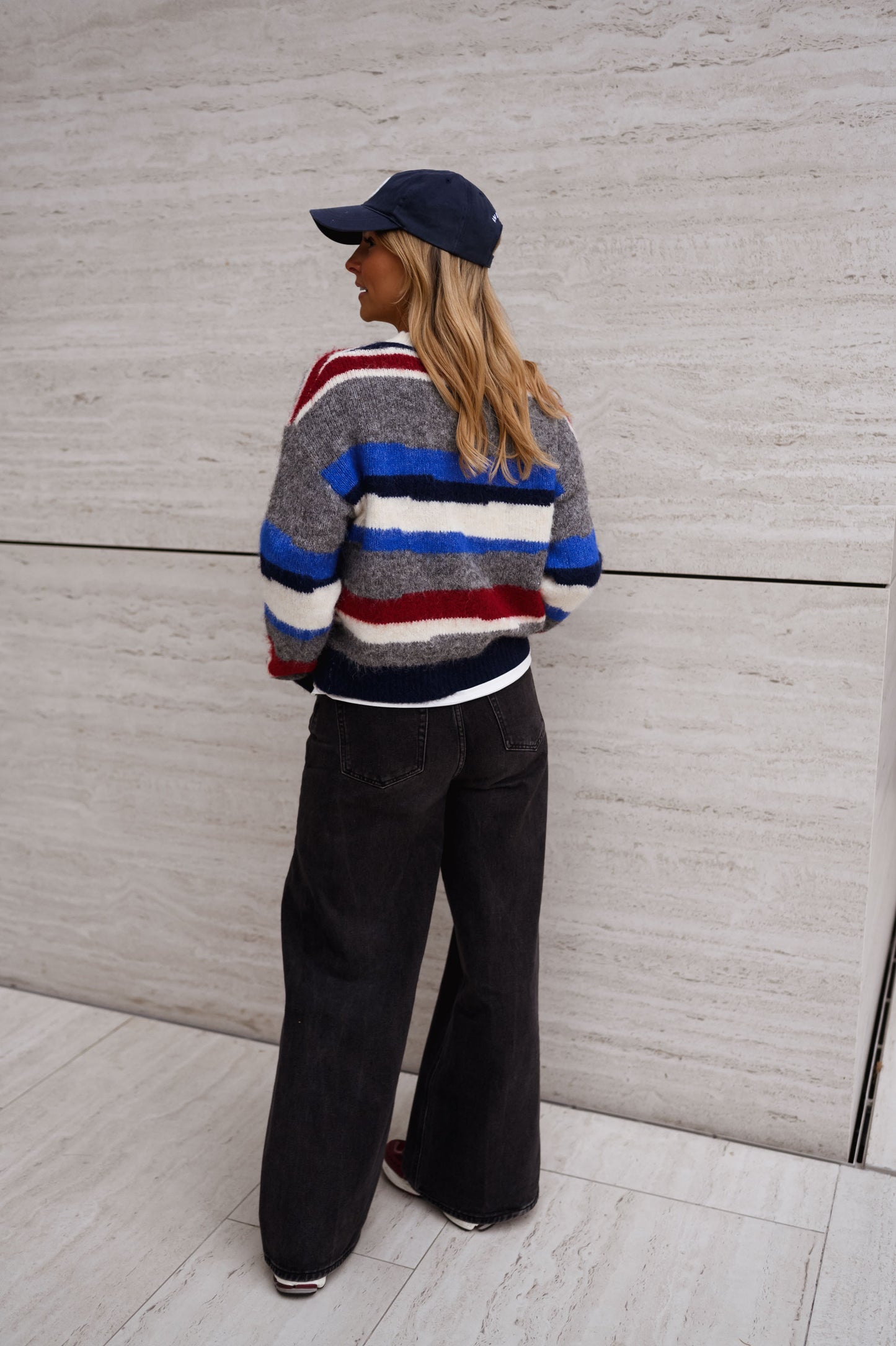 Grey Striped Eilis Sweater