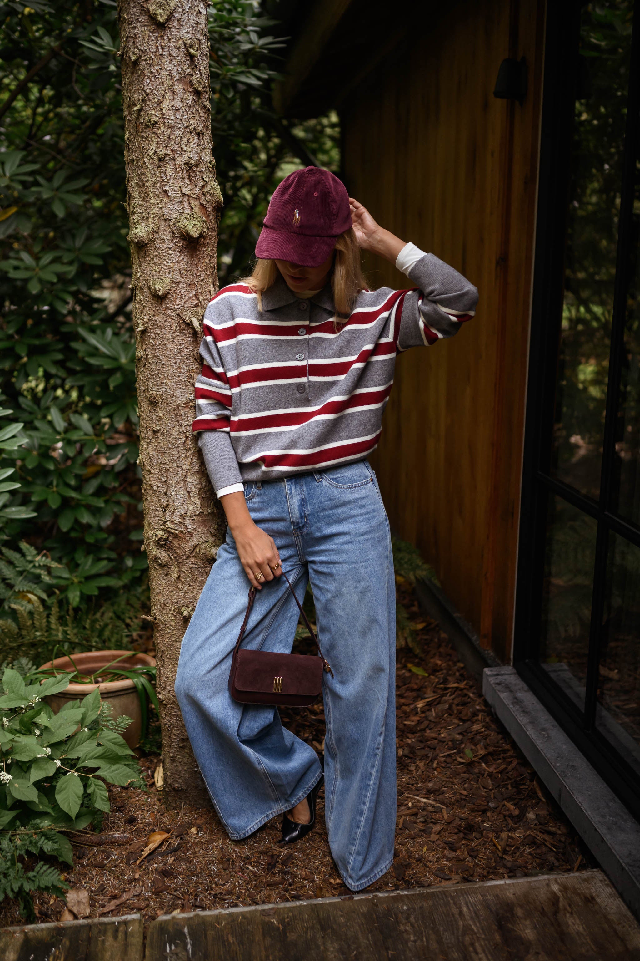 Grey Striped Moha Sweater