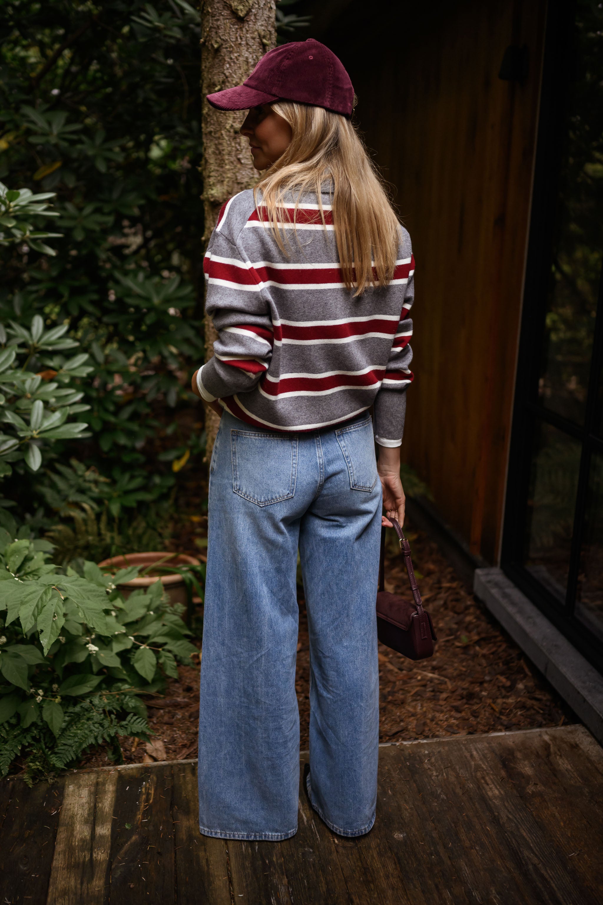 Grey Striped Moha Sweater