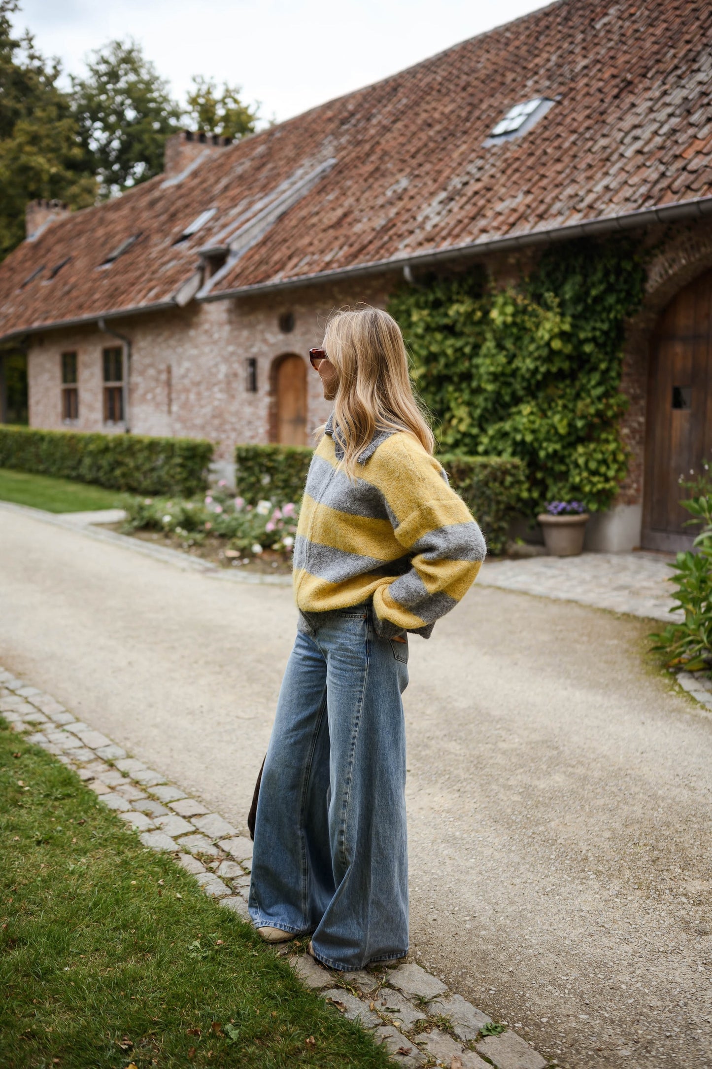 Grey and Yellow Mayfair Cardigan