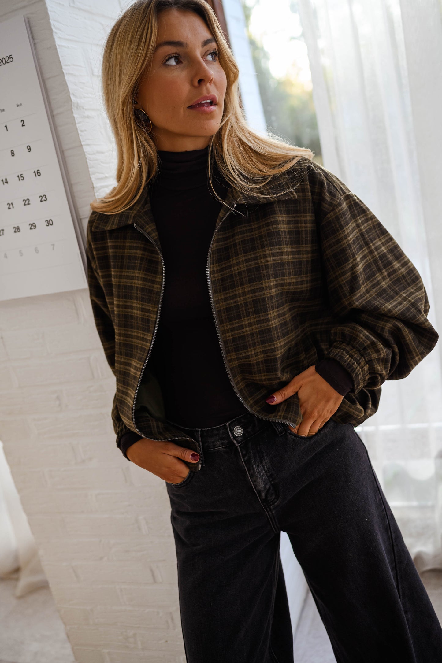 Khaki Checkered Philipa Jacket