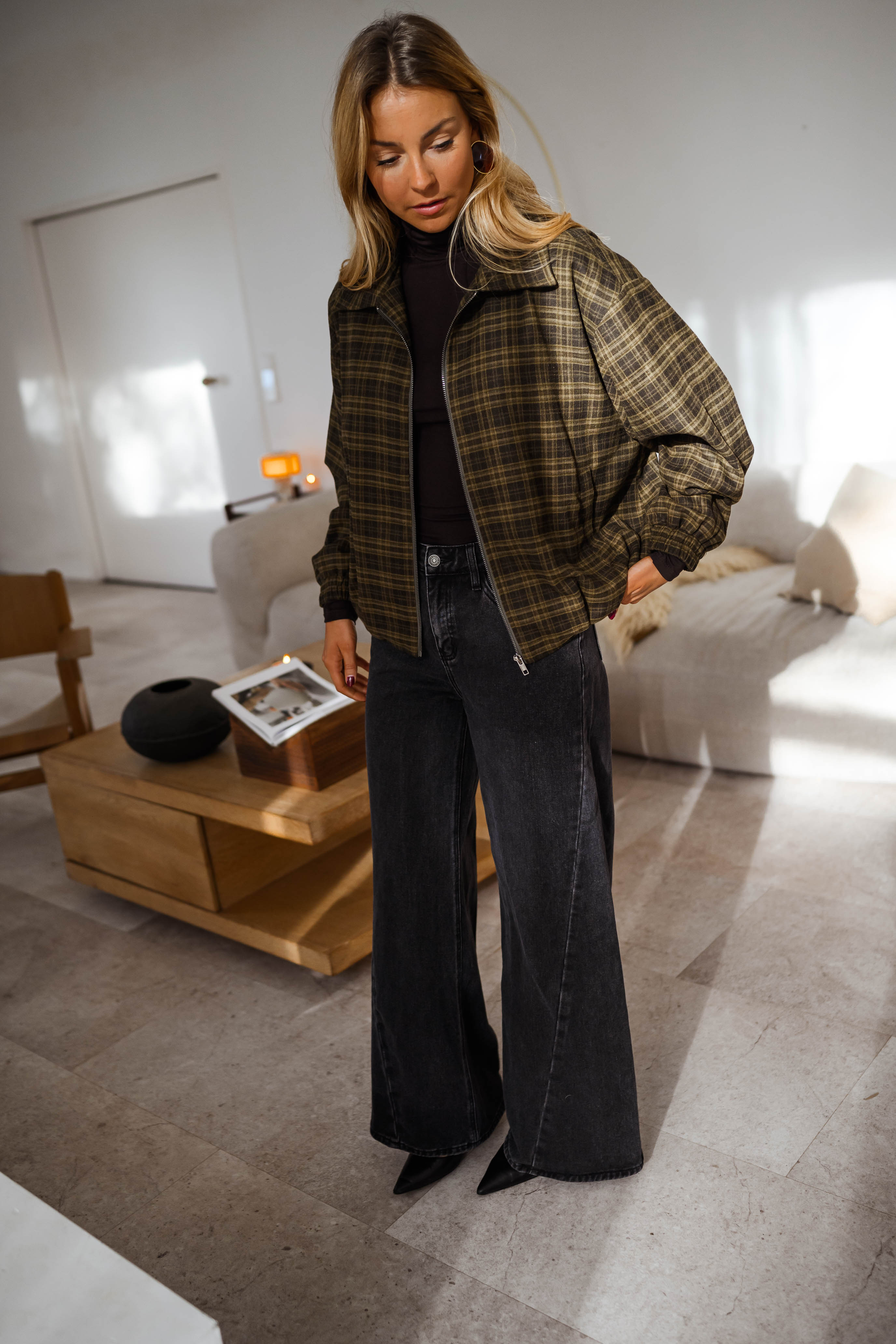 Khaki Checkered Philipa Jacket