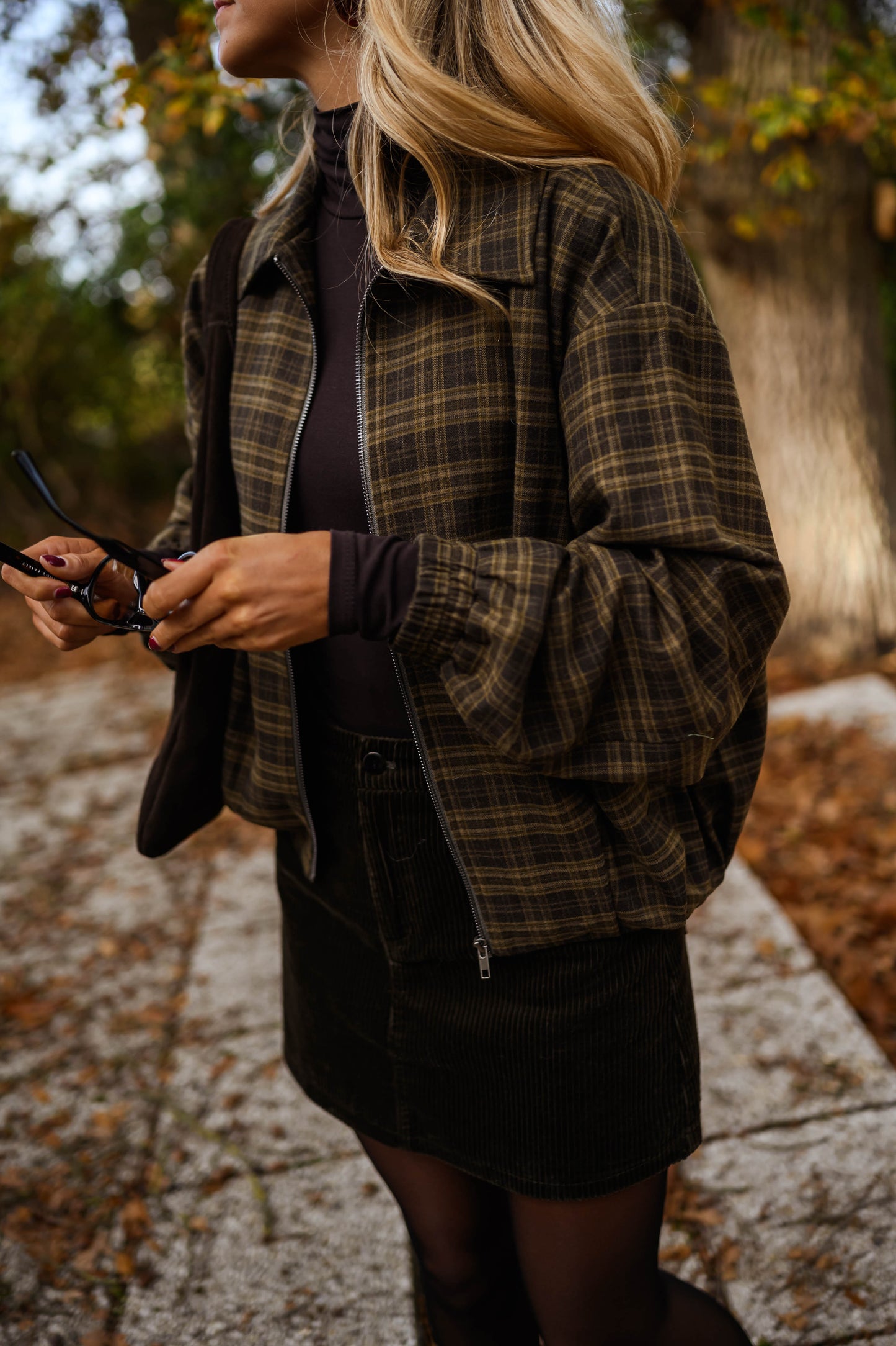 Khaki Checkered Philipa Jacket