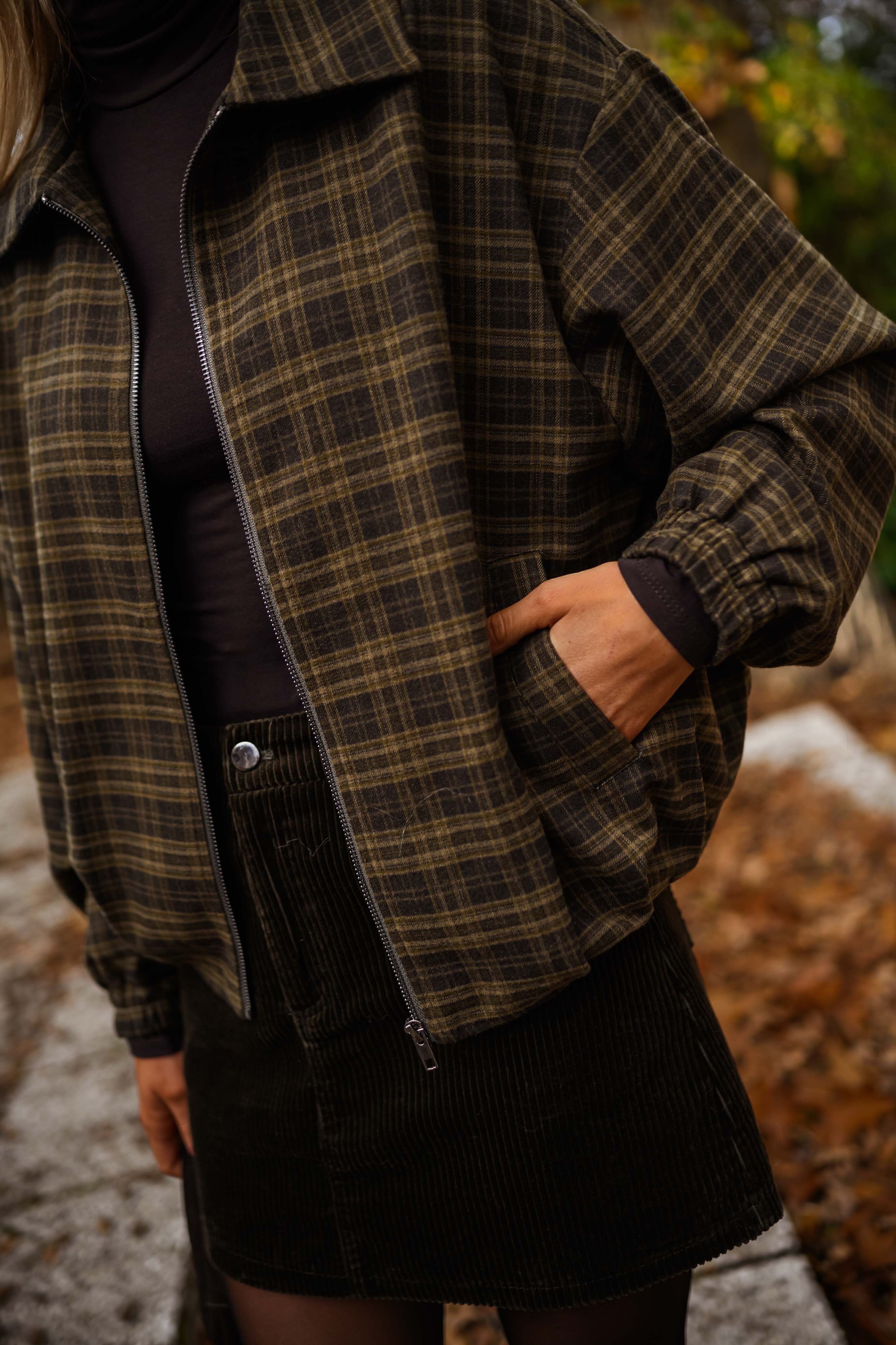 Khaki Checkered Philipa Jacket