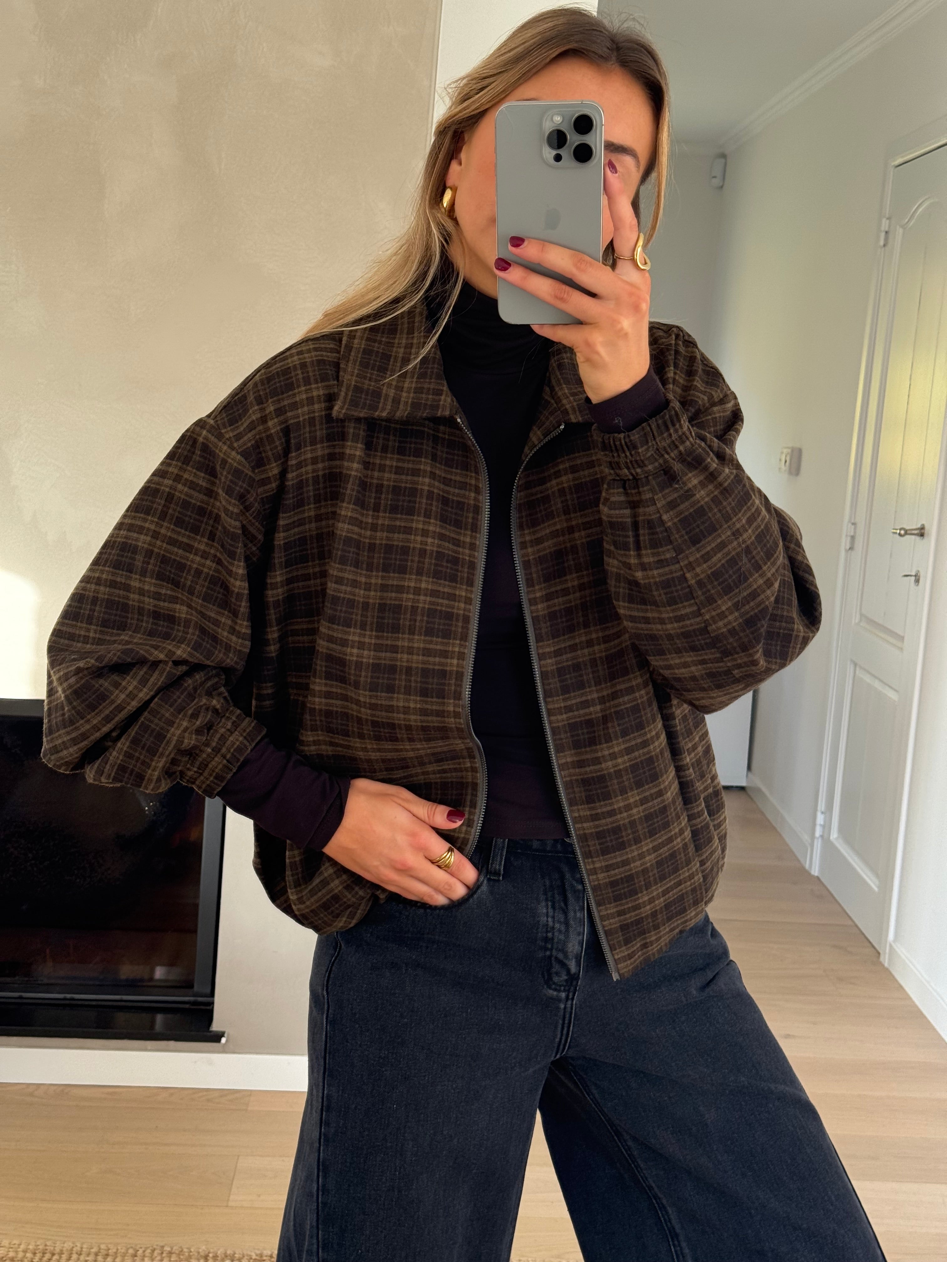 Khaki Checkered Philipa Jacket