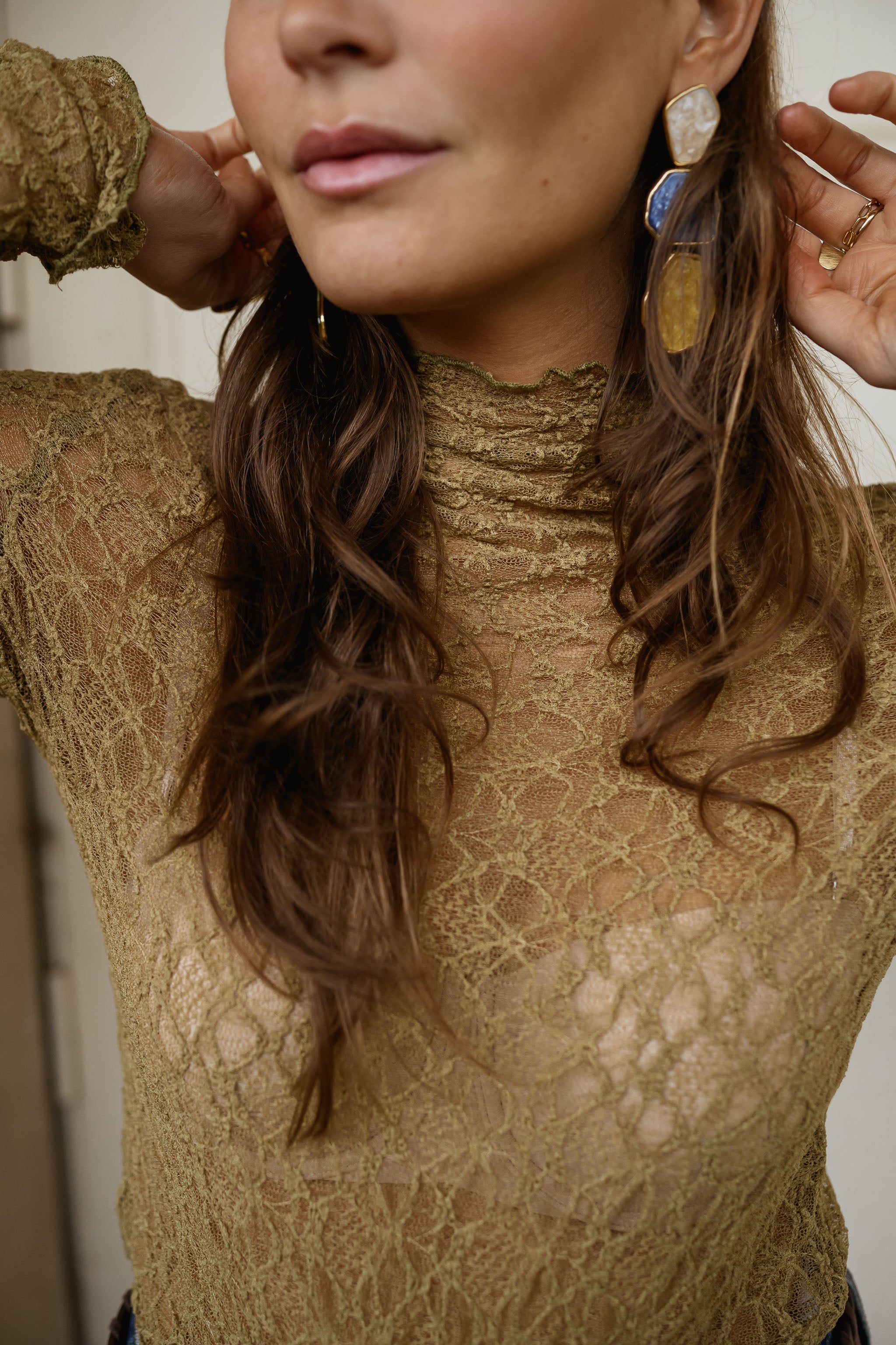 Khaki Francine Blouse