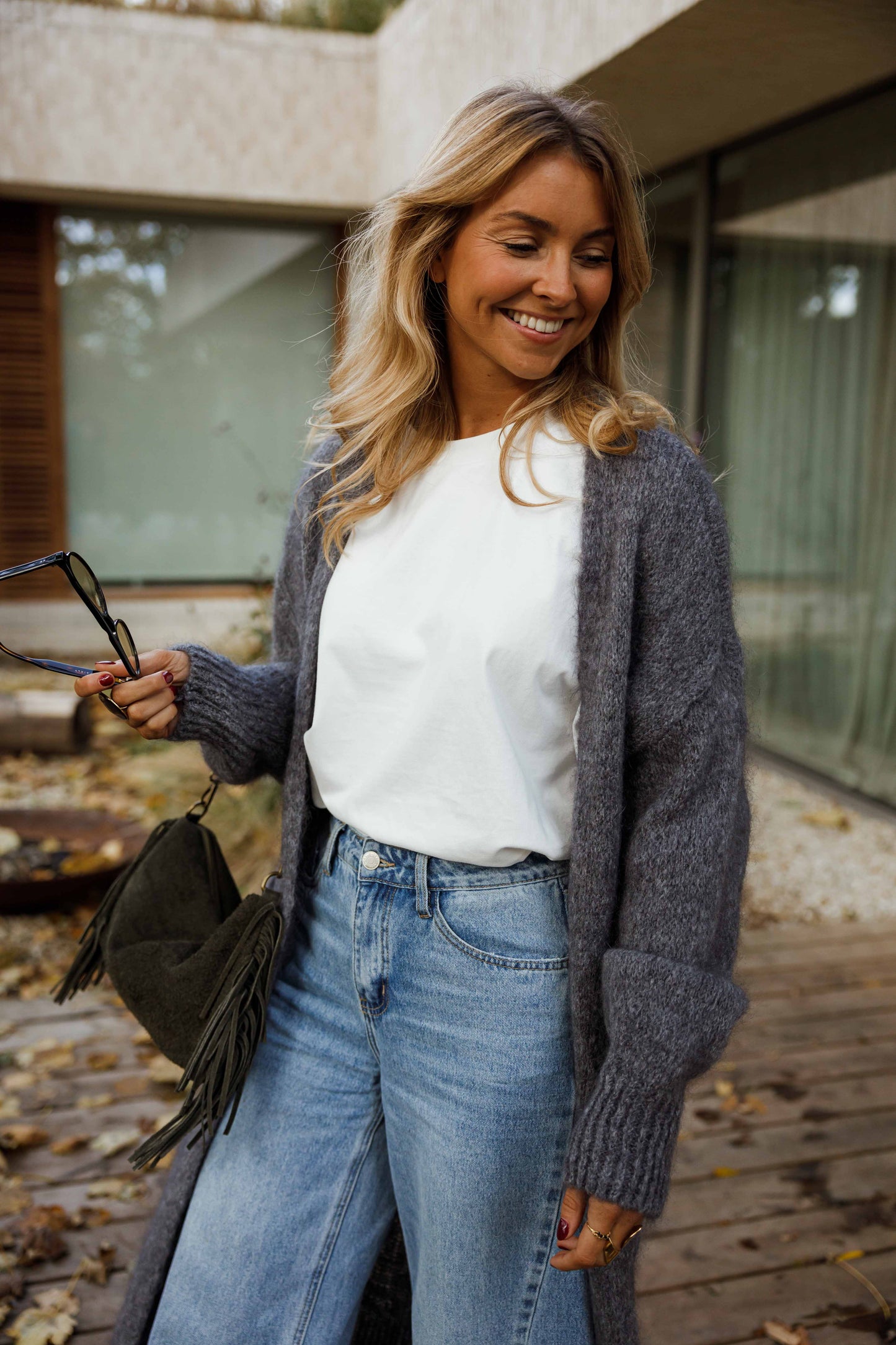 Khaki Fringed Kasia Bag