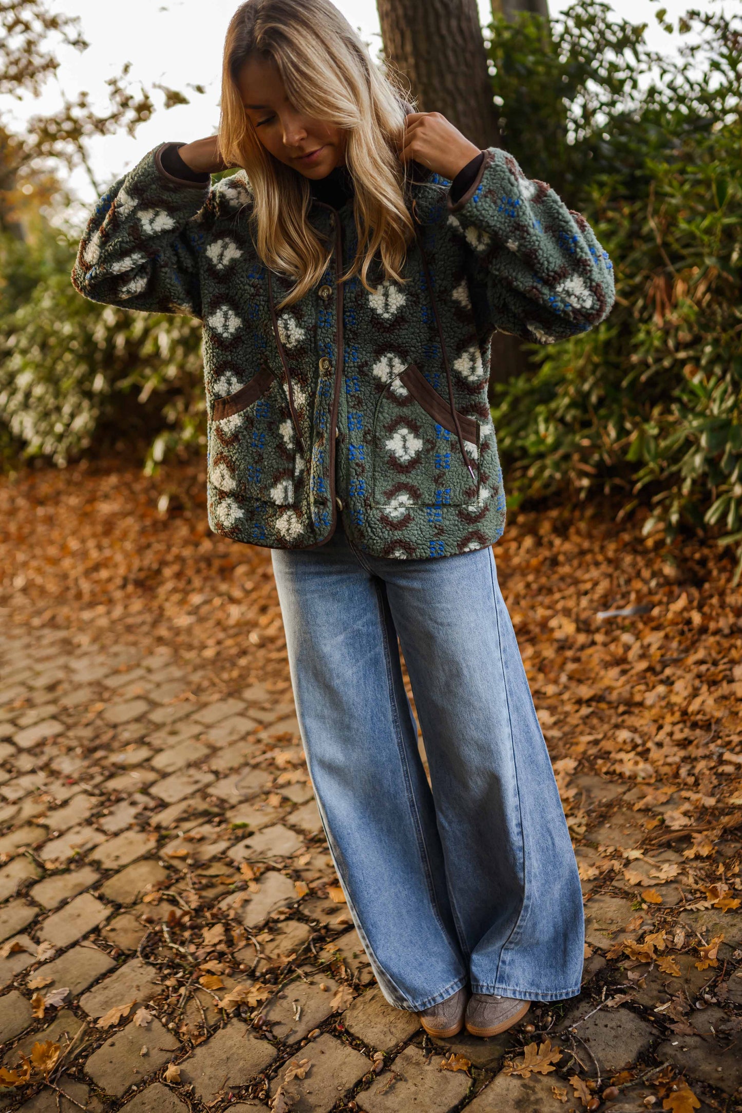 Khaki Patterned Malory Coat