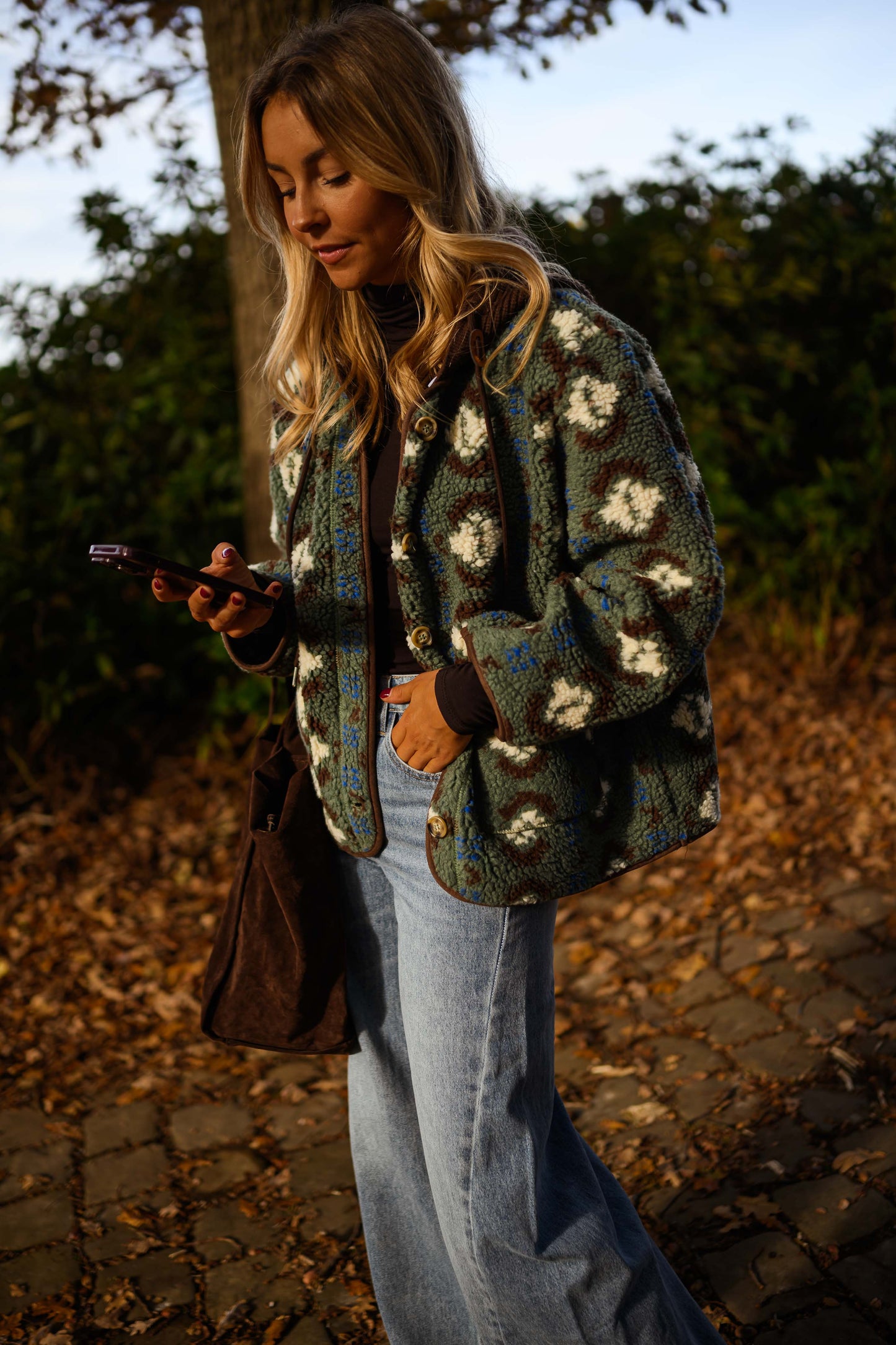 Khaki Patterned Malory Coat