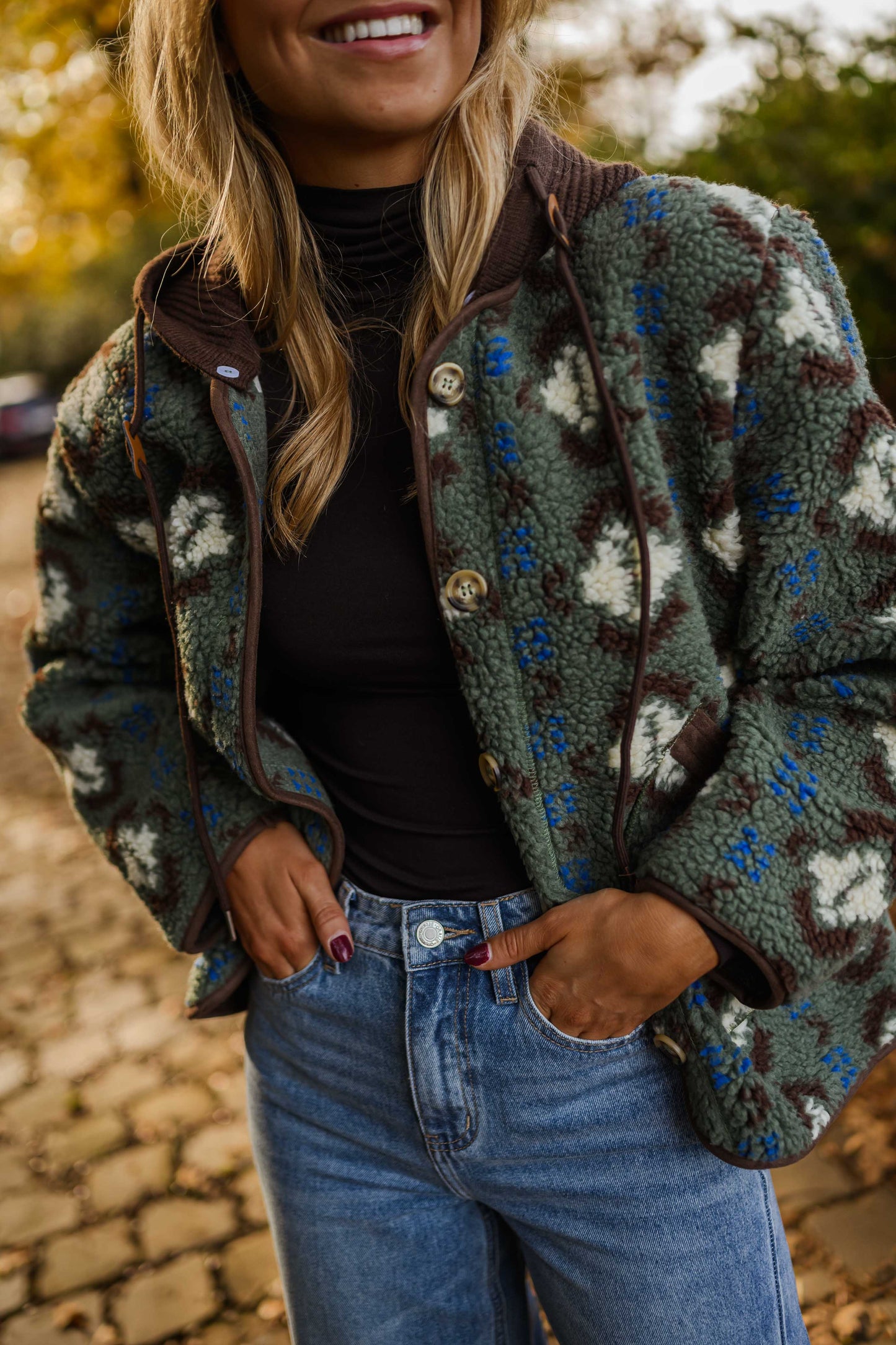 Khaki Patterned Malory Coat