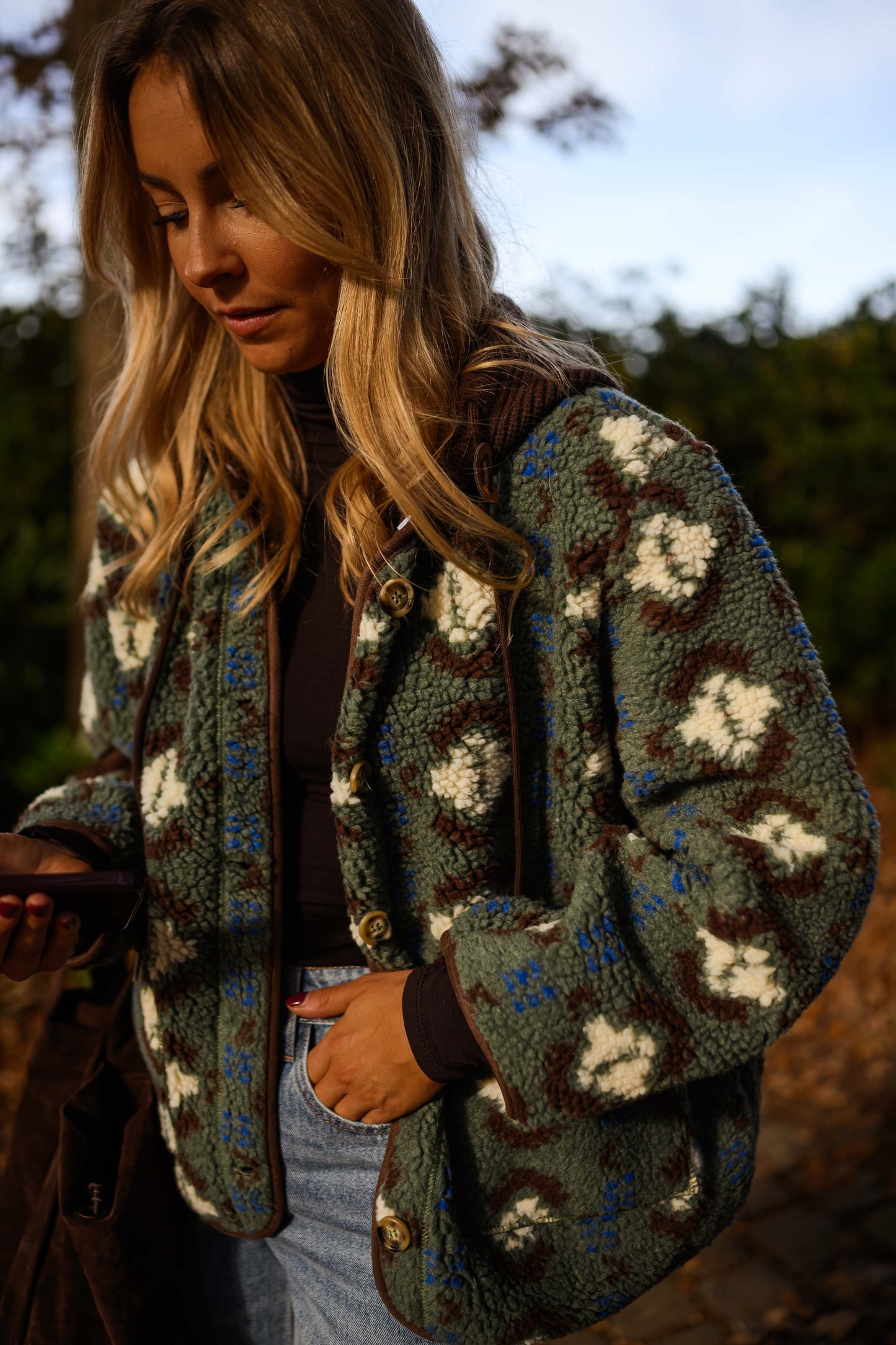 Khaki Patterned Malory Coat