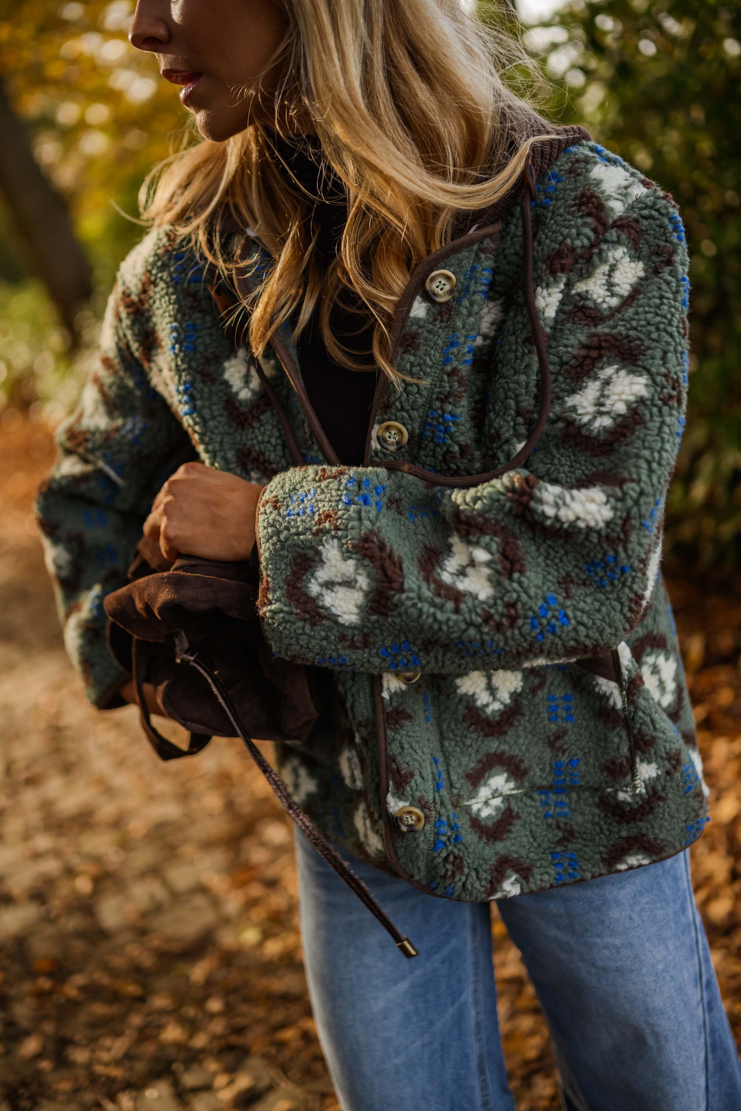 Khaki Patterned Malory Coat