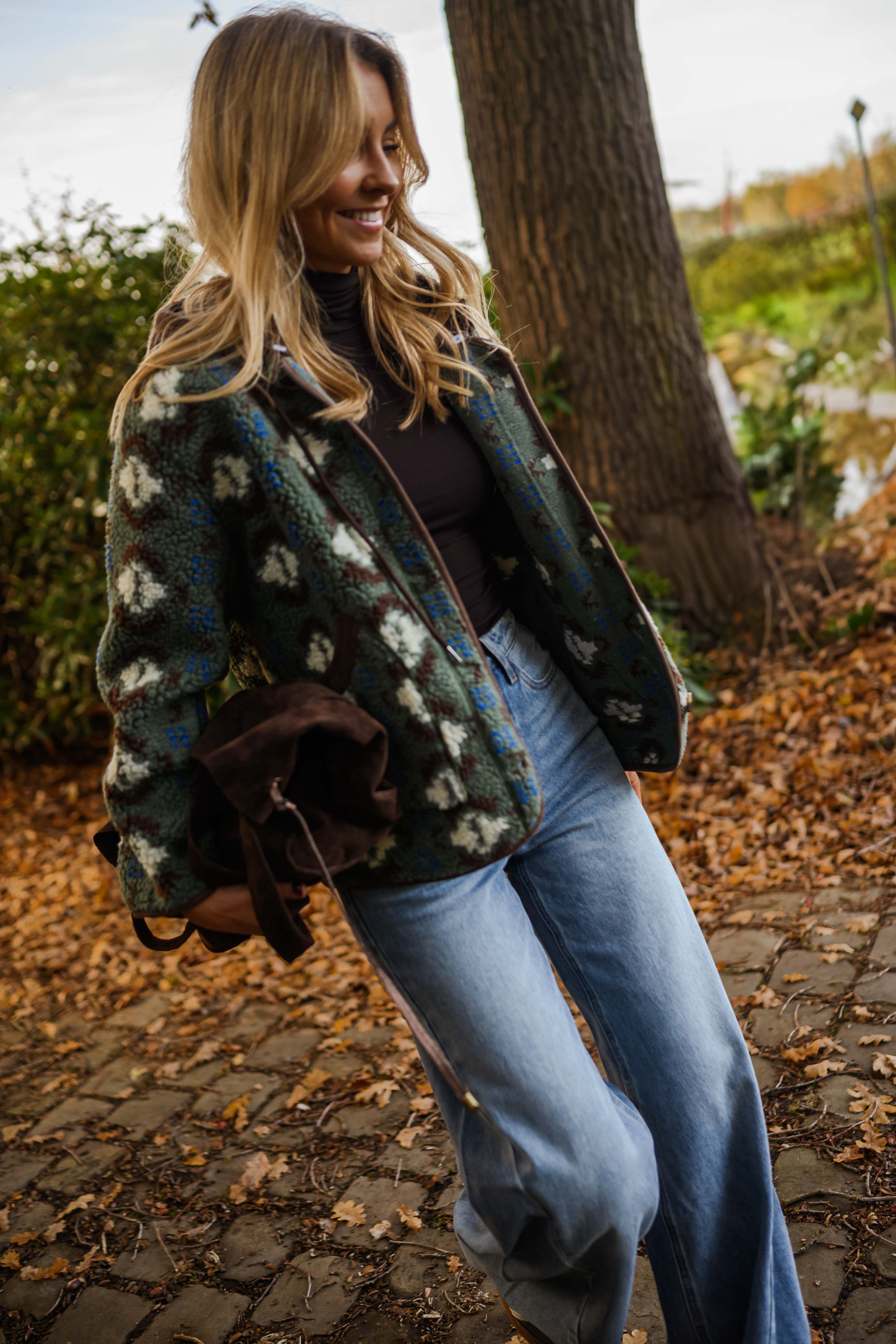 Khaki Patterned Malory Coat