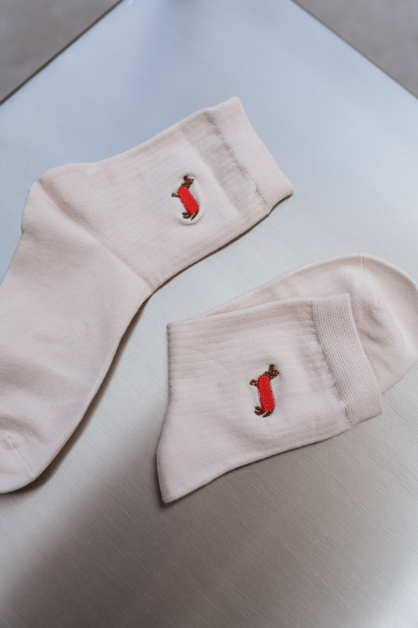 Light Pink Teckel Socks