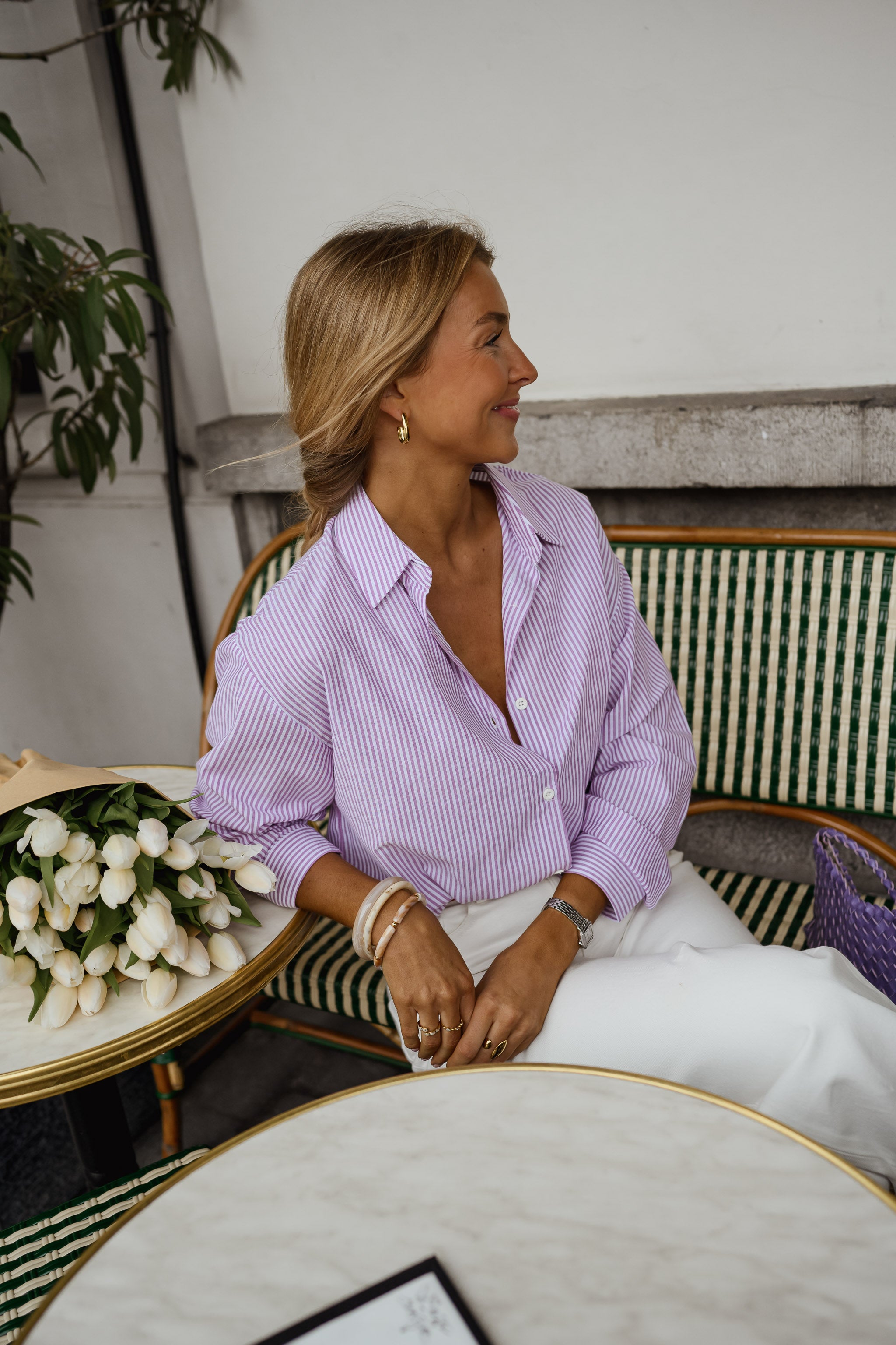 Lilac Striped Julie Shirt