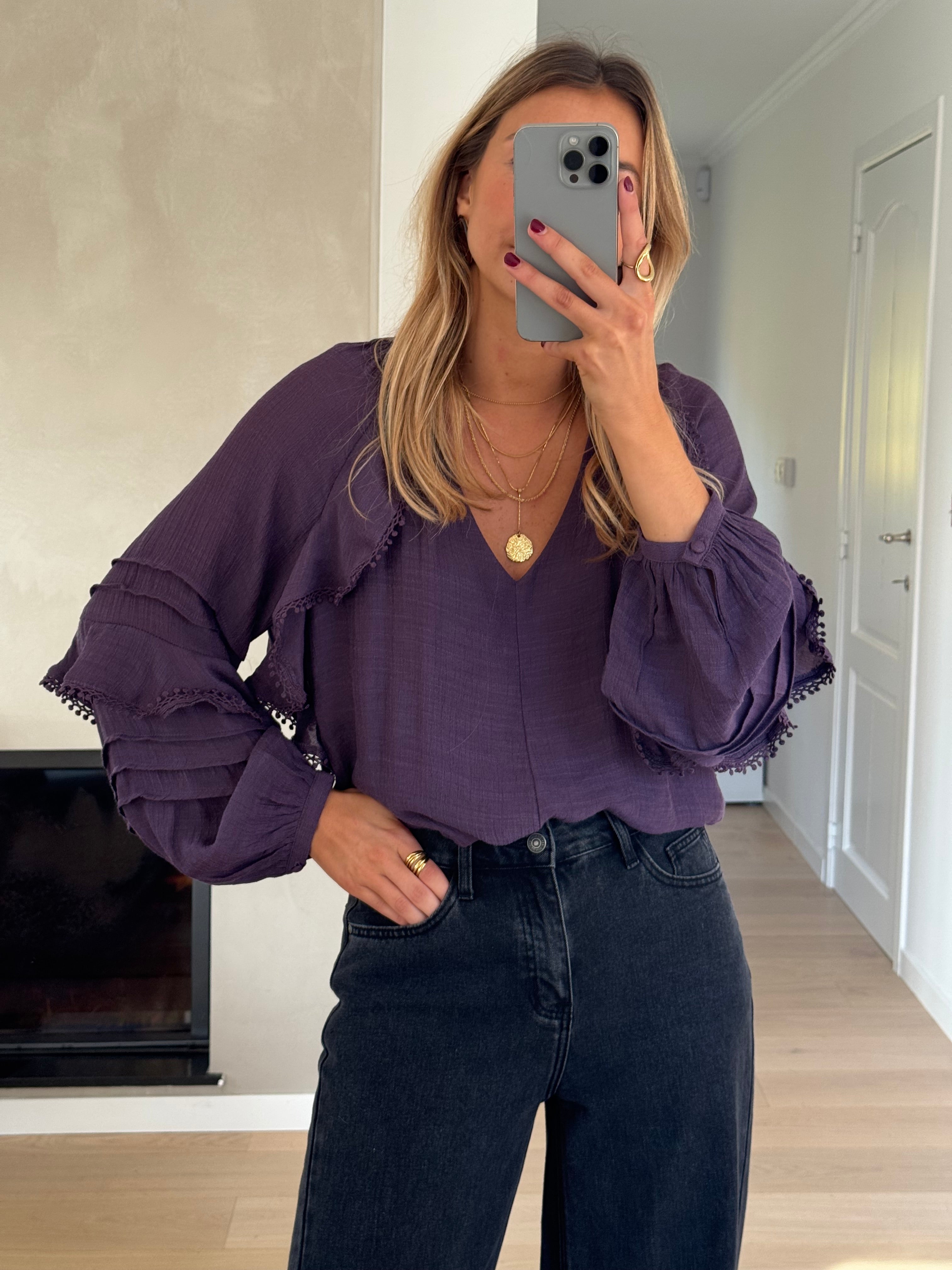 Purple Clarou Blouse