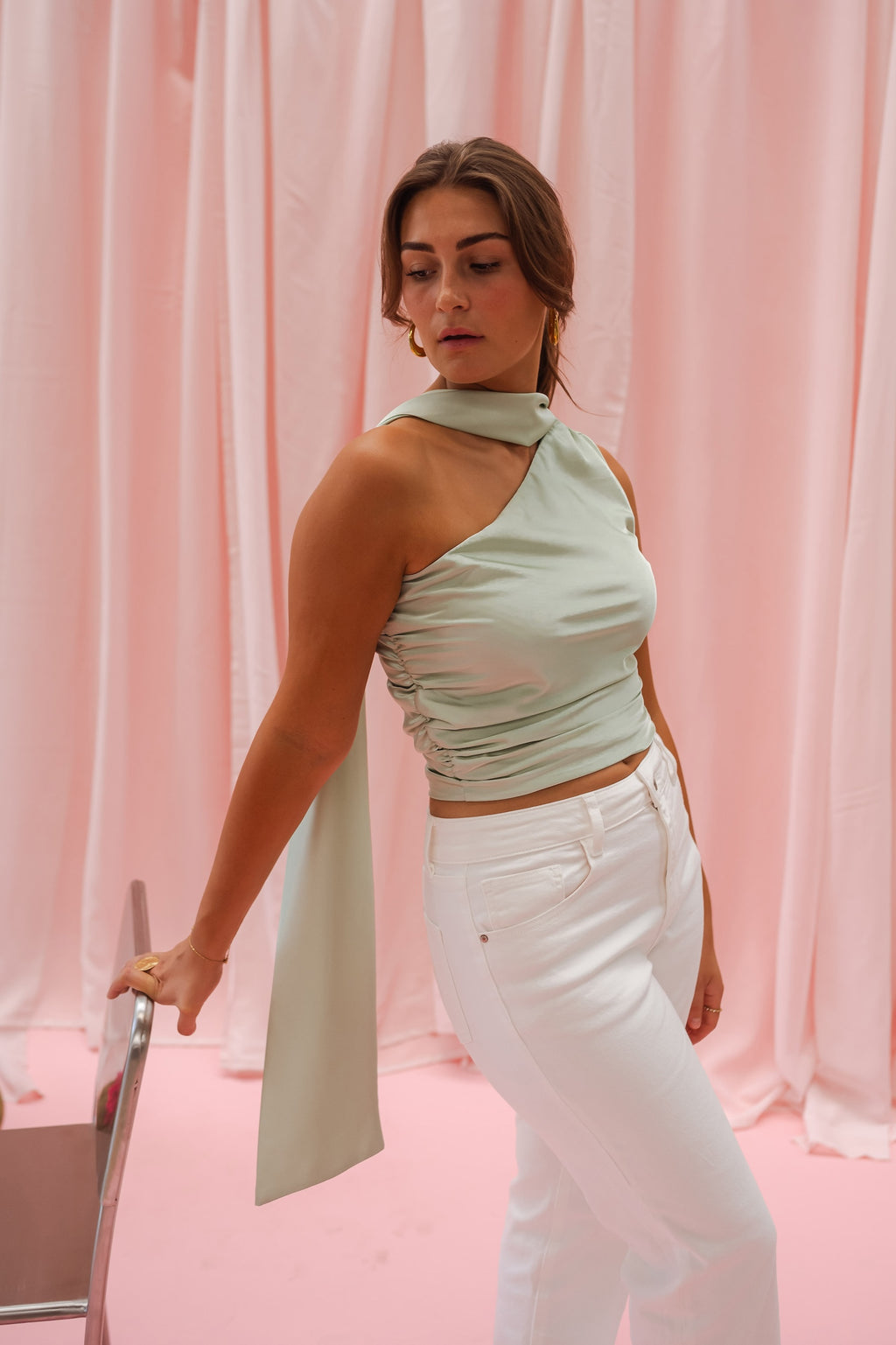 Mint Green Ilga Satin Top – Easy Clothes North America