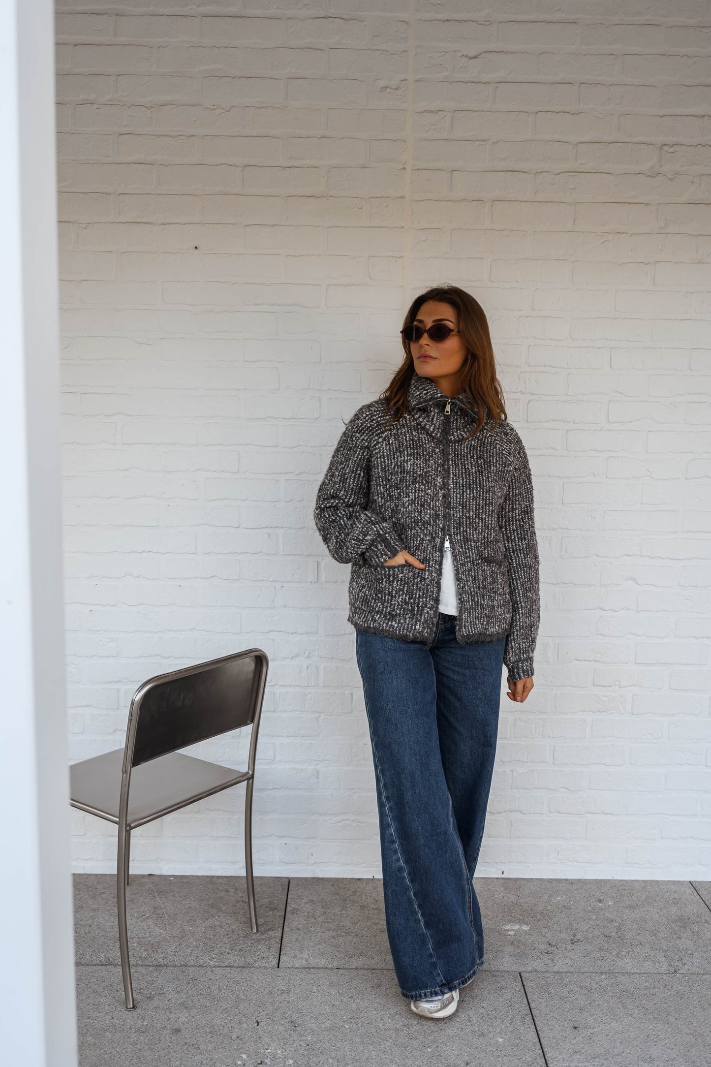 Mottled Grey Feyre Cardigan