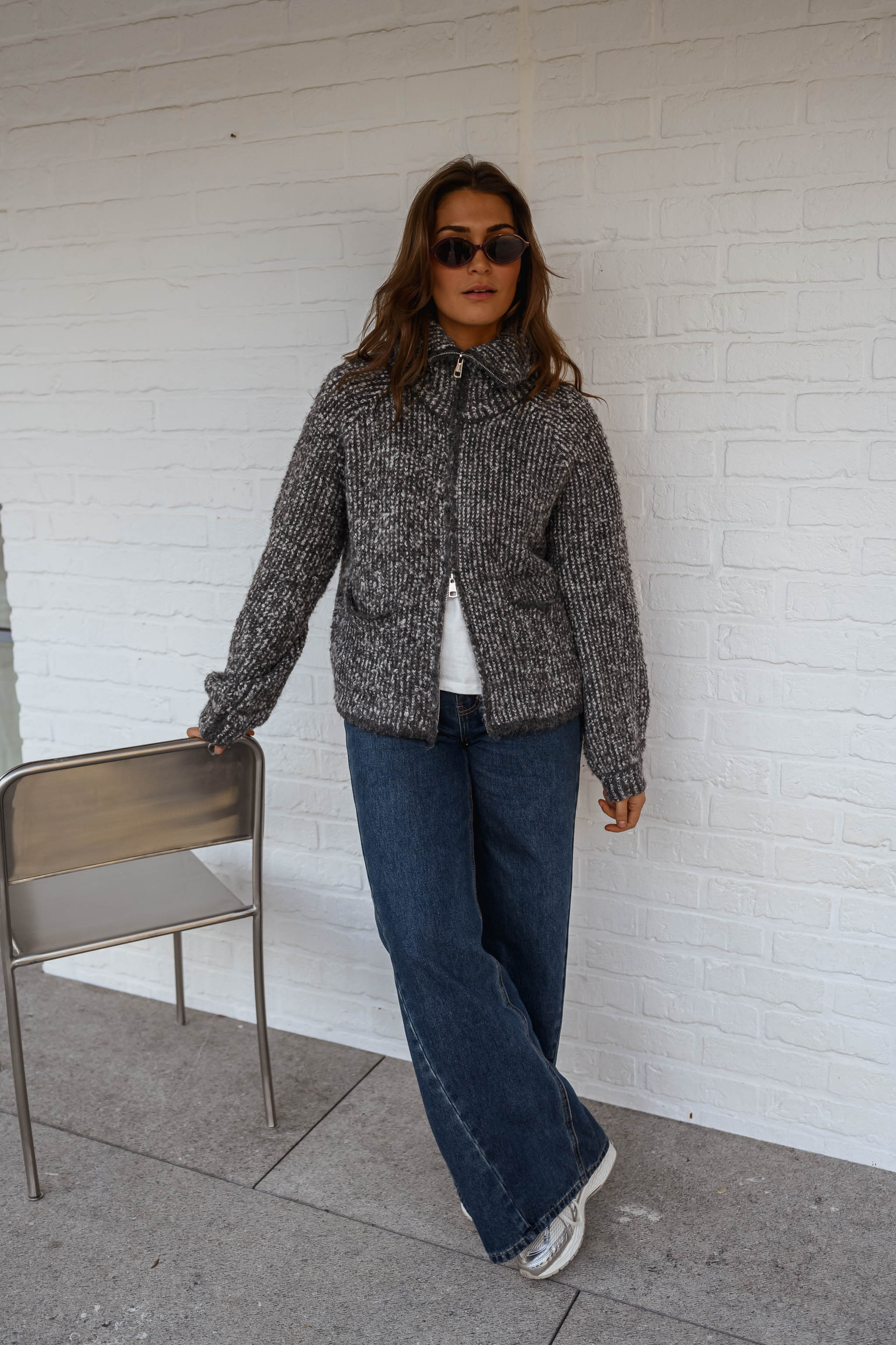 Mottled Grey Feyre Cardigan