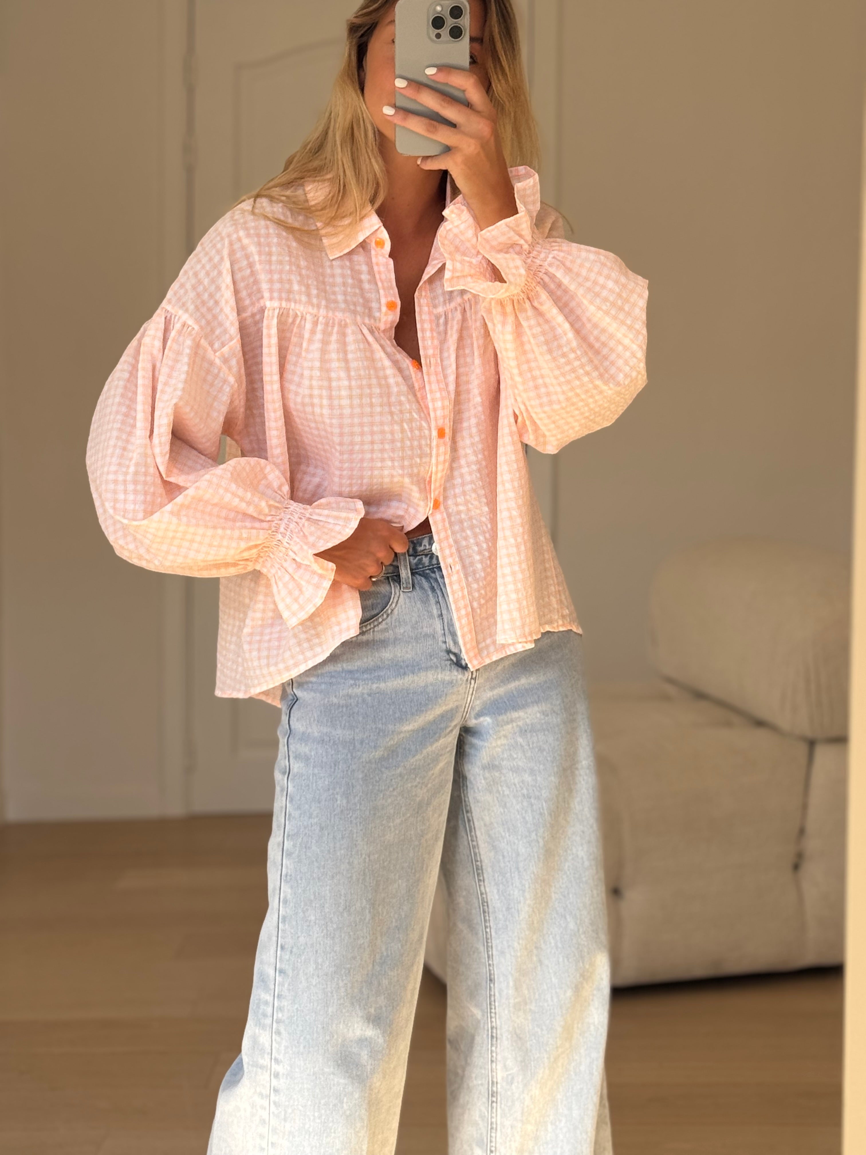 Orange and Ecru Siana Shirt