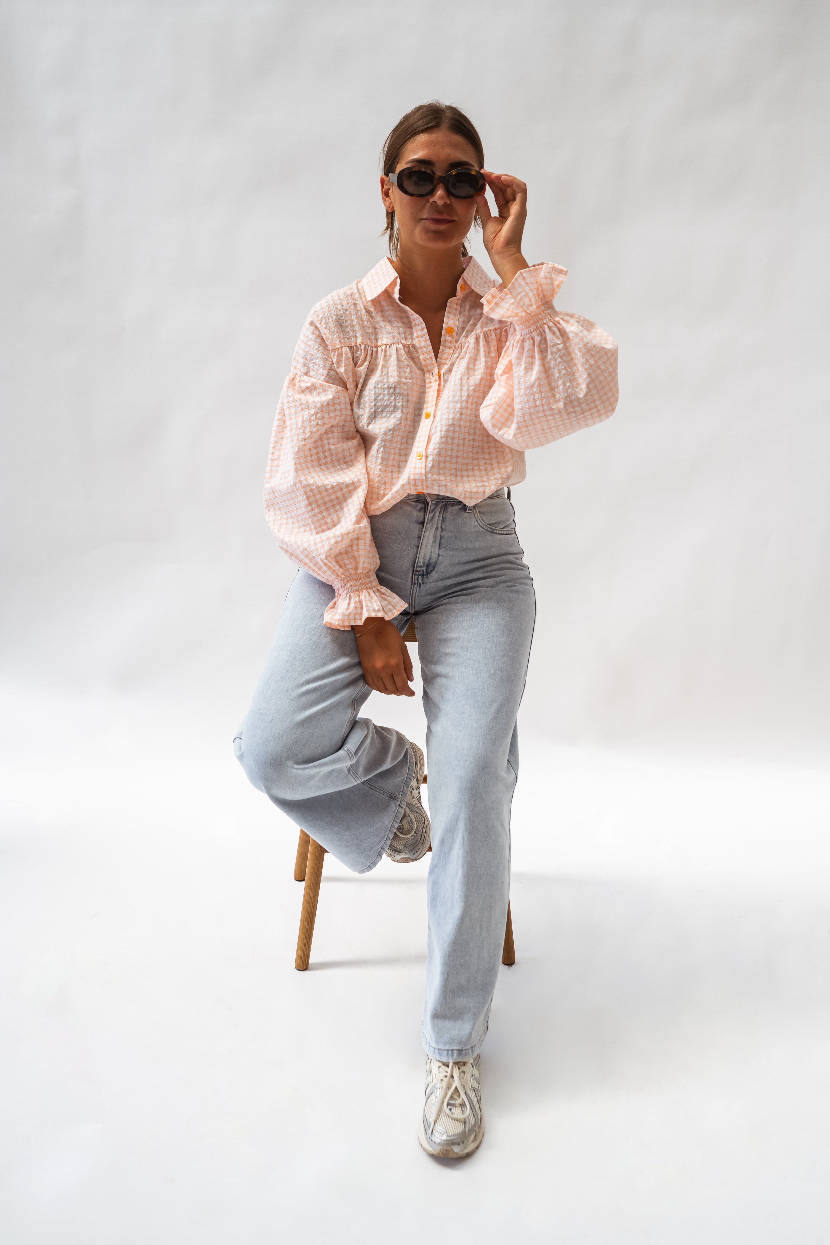 Orange and Ecru Siana Shirt