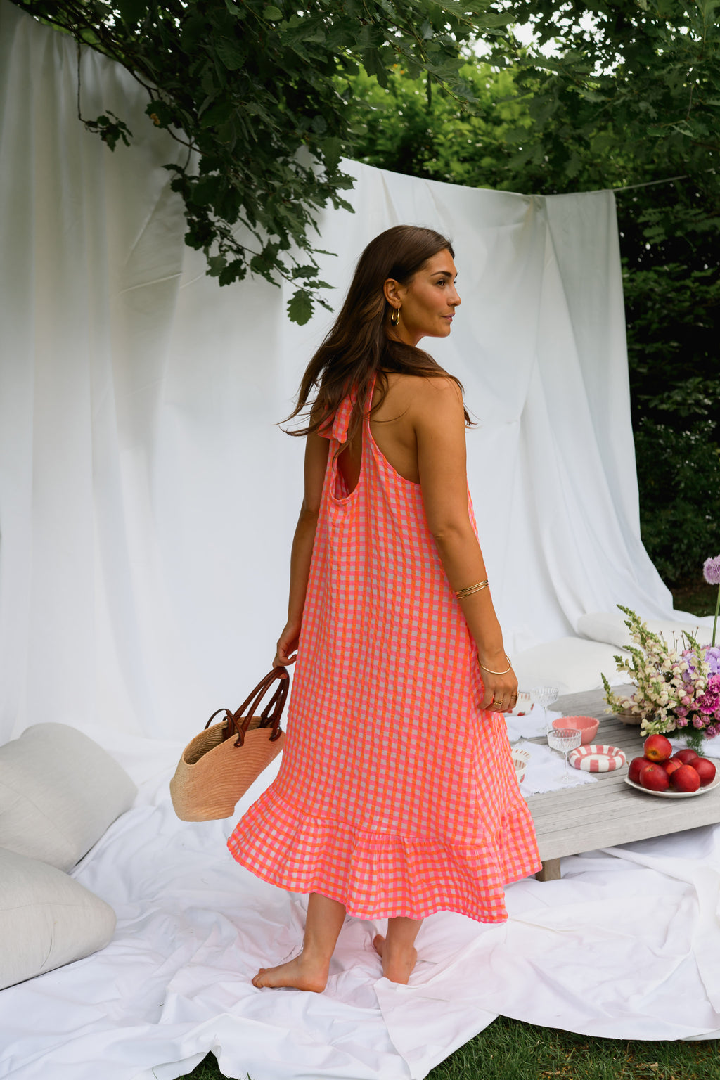 orange and pink maxi dress Checked Lana Cotton Eyelet Stripe Plain University:UMass Amherst Chocolate boohoo Slinky Open The ankle length and