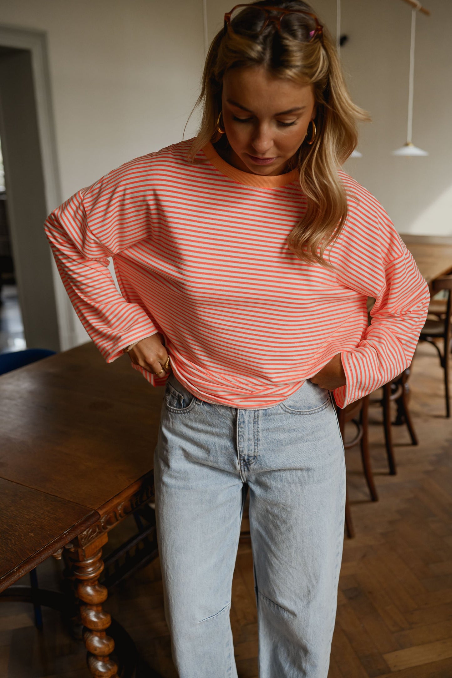 Orange Striped Alaric T-Shirt