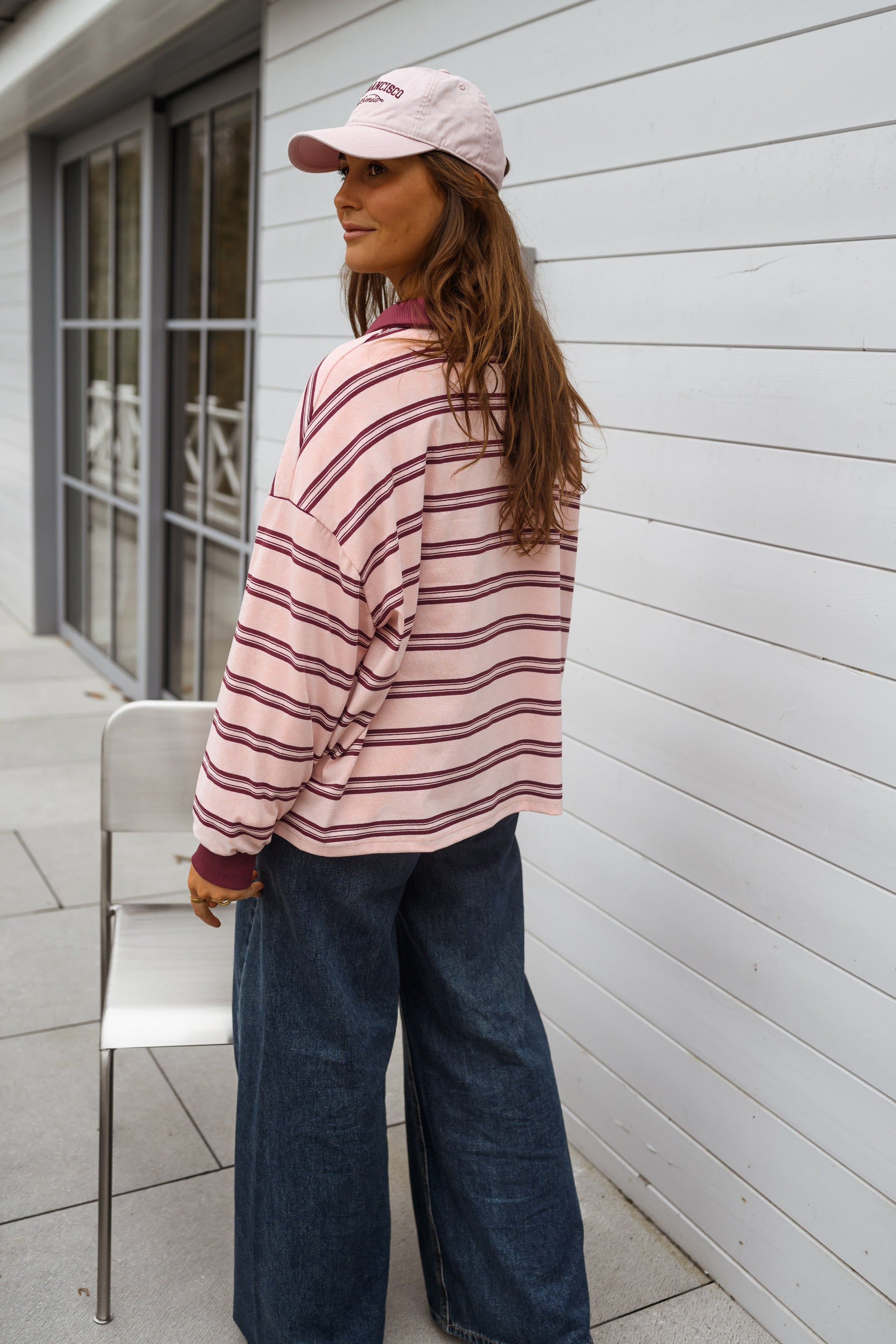 Pink and Burgundy Amilia Polo Shirt